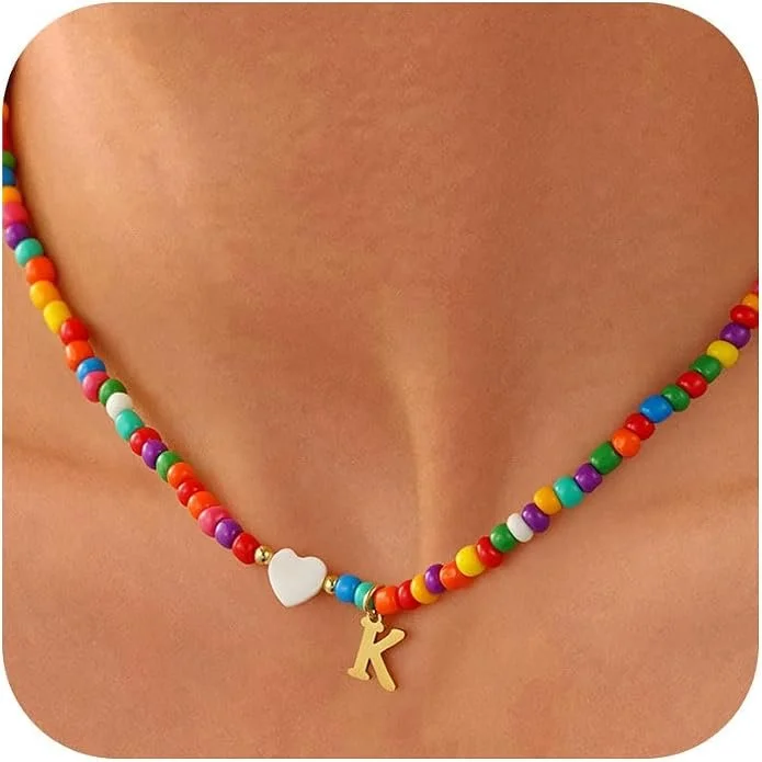 Colorful, Initial Necklace
