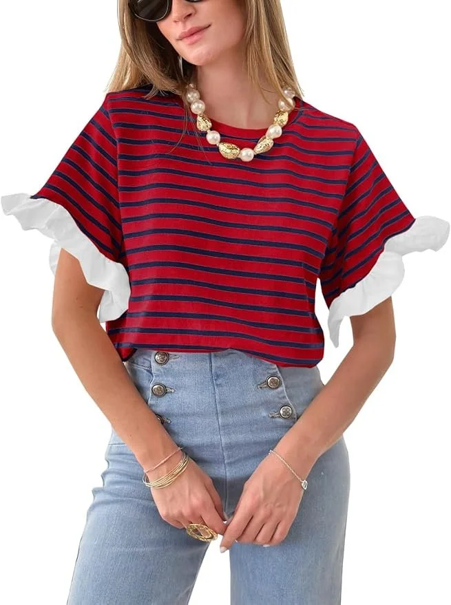 Ruffle Sleeve T-Shirt