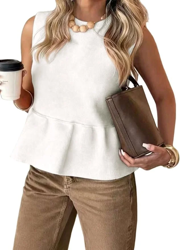 Knit Peplum Top That Can Also Be Styled as a Vest