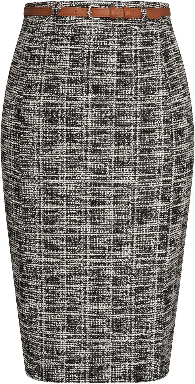 Classic Tweed Pencil Skirt 