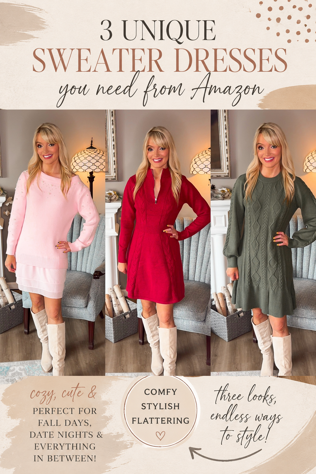 Three Unique Fall Sweater Dresses from Amazon