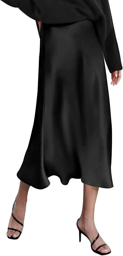 Black Satin Skirt