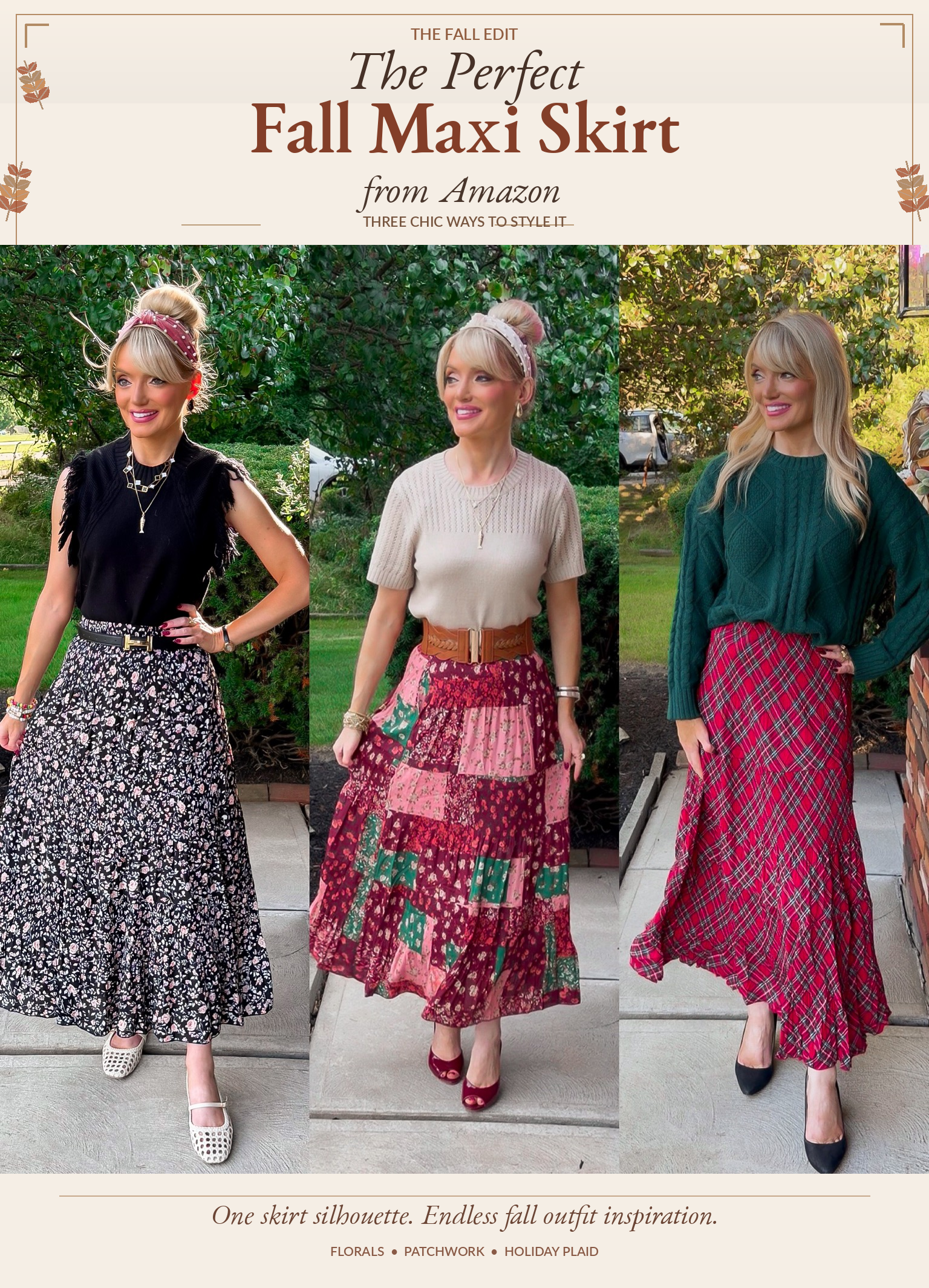 classic pleated fall maxi skirt from Amazon