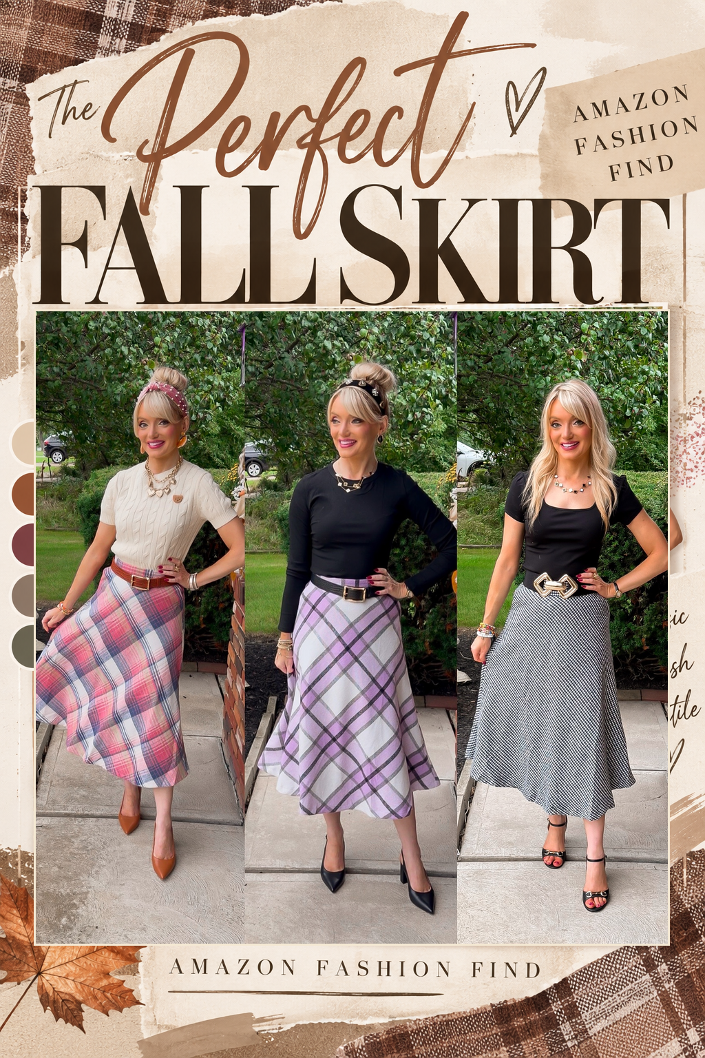 Amazon Fall plaid midi skirt by Zeagoo