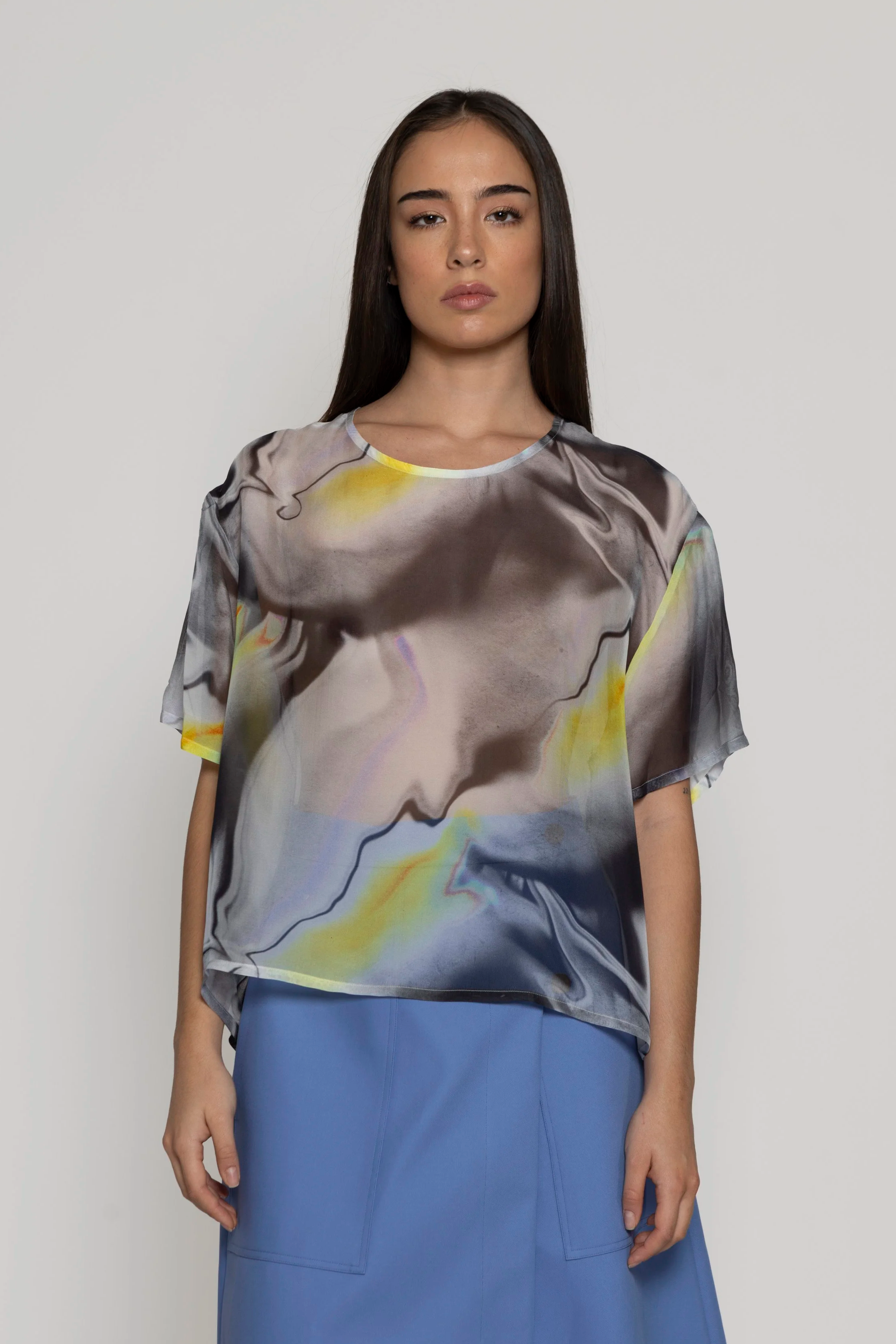 T-shirt oversize Mani Marmo Nero/Sole