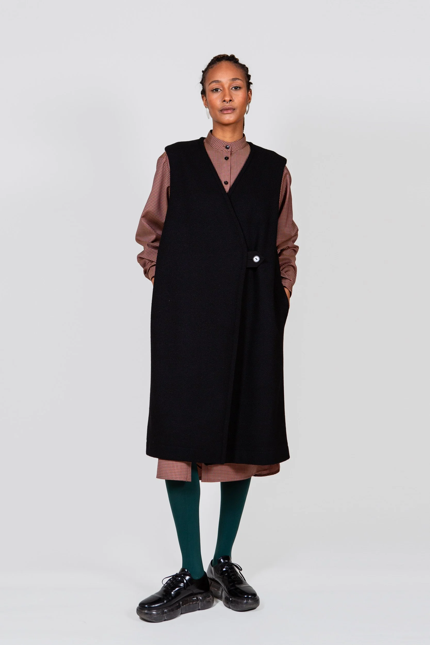 Gilet-manteau Oli, Nero