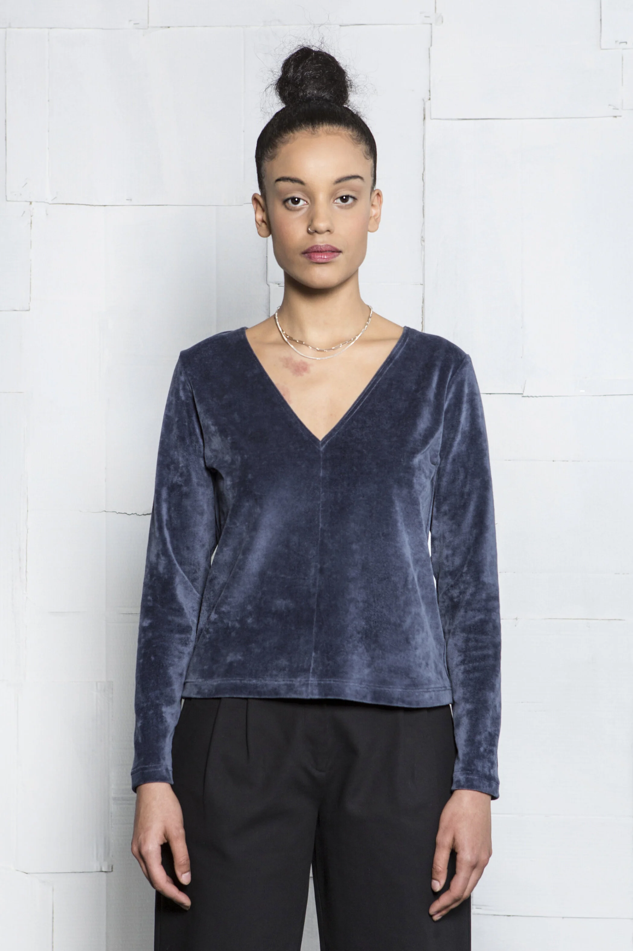 Top Celia Blu Aciaio