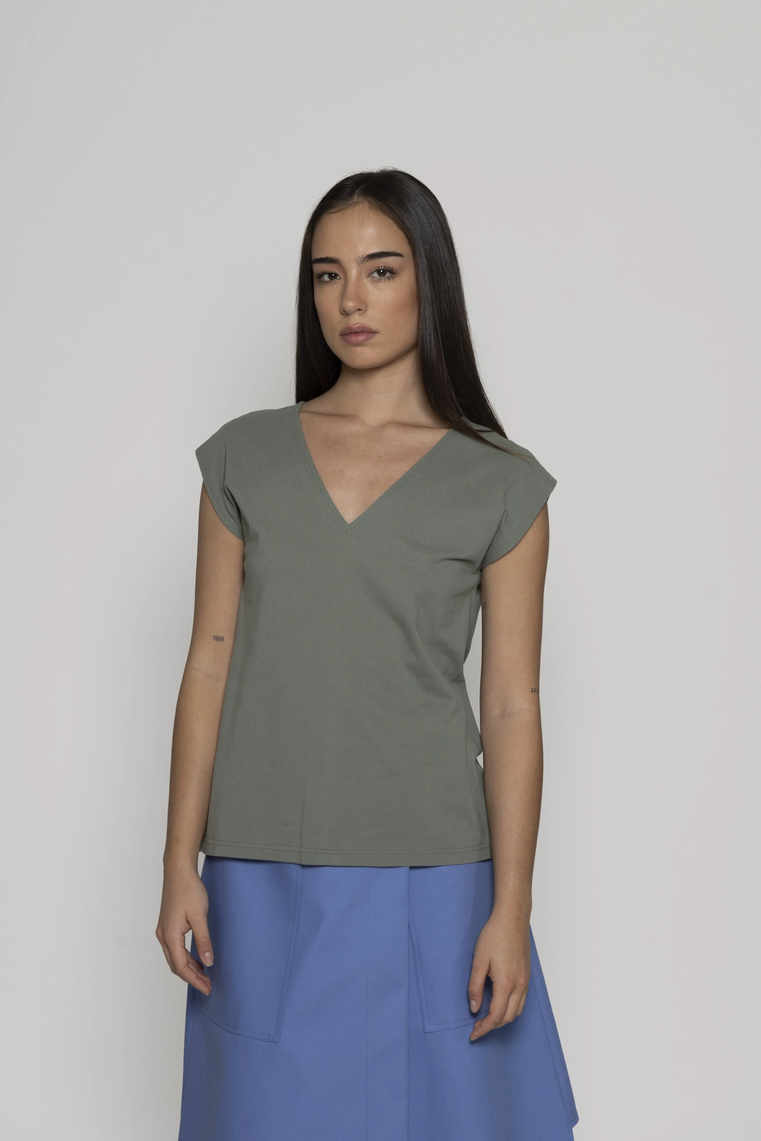 T-shirt réversible Camilla Piqué Acqua