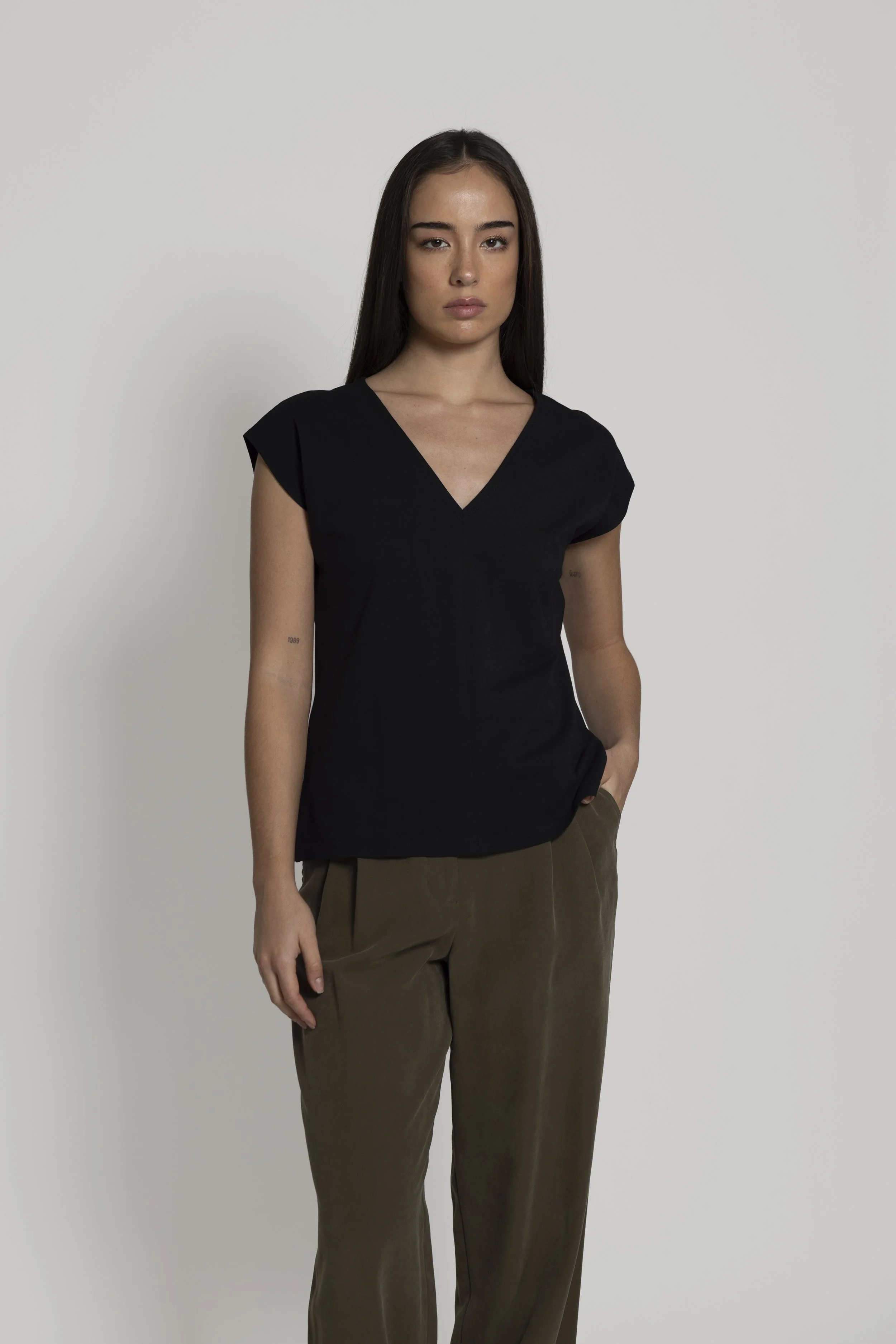 T-shirt réversible Camilla Piqué Nero