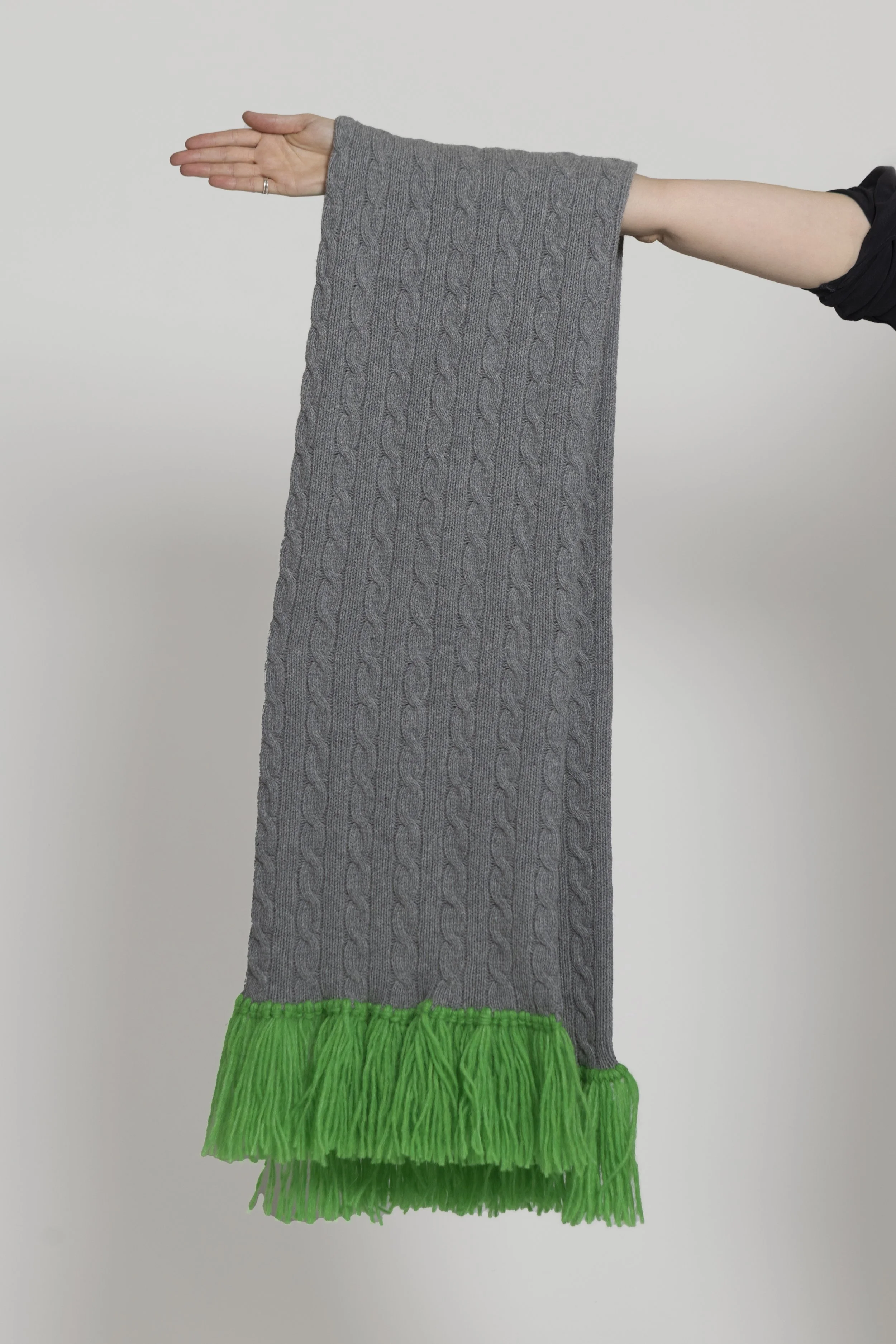 Écharpe Dora en cachemire Grigio / Menta