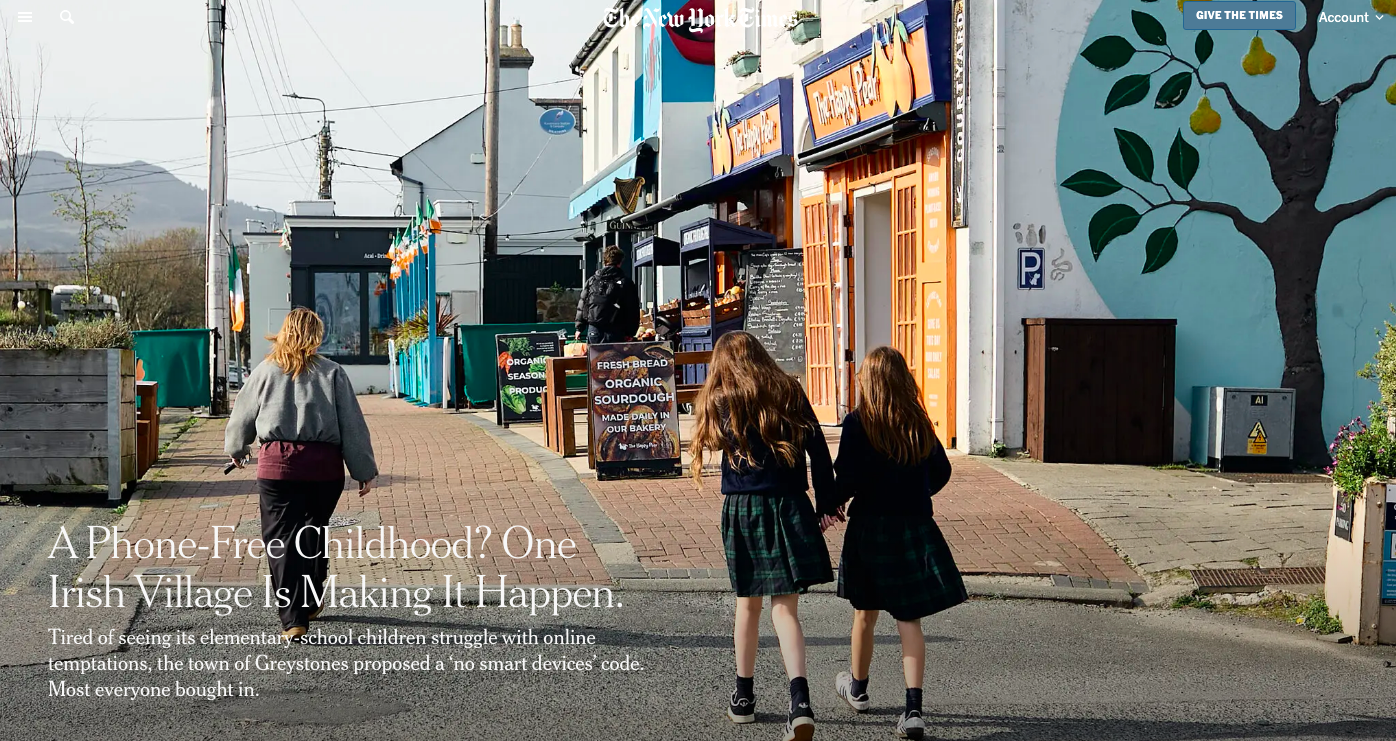 children walking down a shopping street