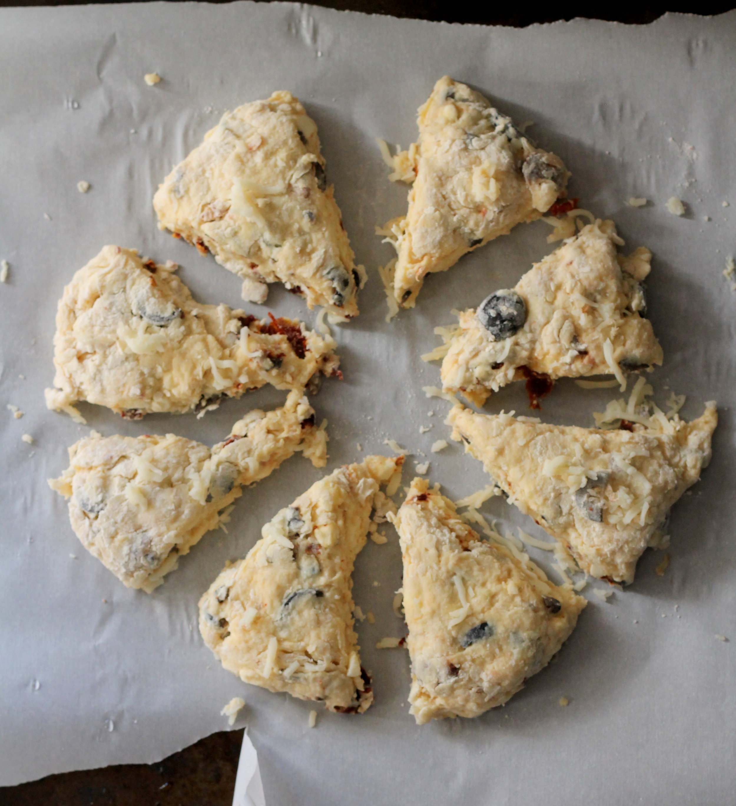 olives and sundried tomato scones