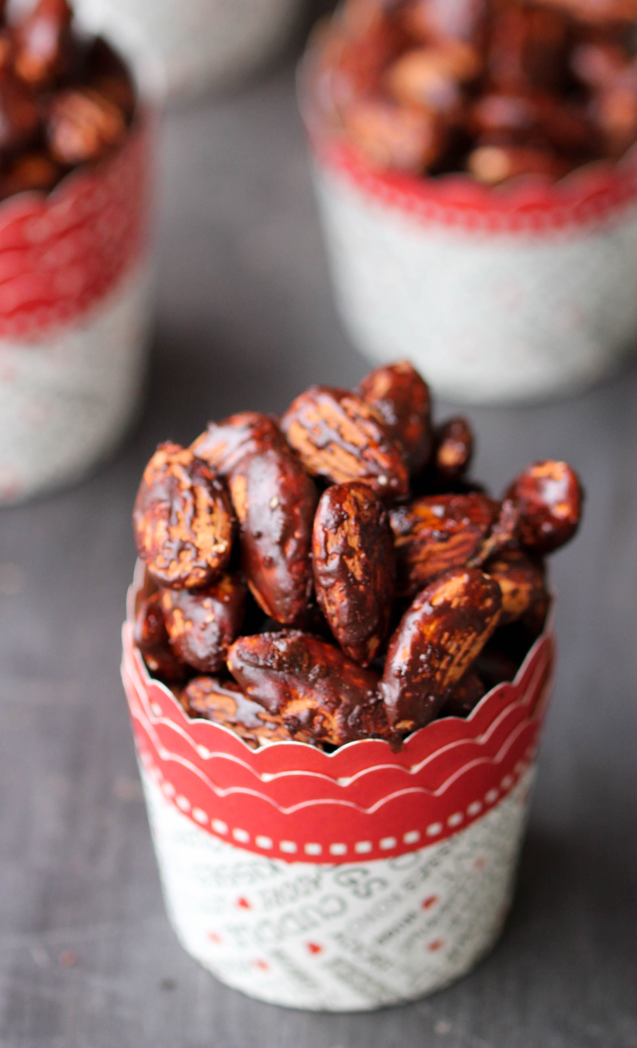 Roasted Almonds with Cocoa - just 3 ingredients, 15 minutes, one pan to make an easy, nutritious snack! Naturally vegan & gluten-free too.