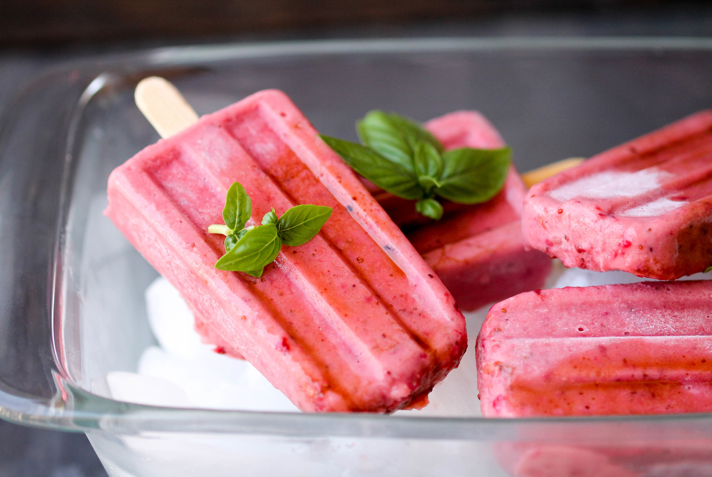 Balsamic Roasted Strawberry Popsicles - 4 Ingredients, Easy Vegan Popsicles for everyone to enjoy this Summer!
