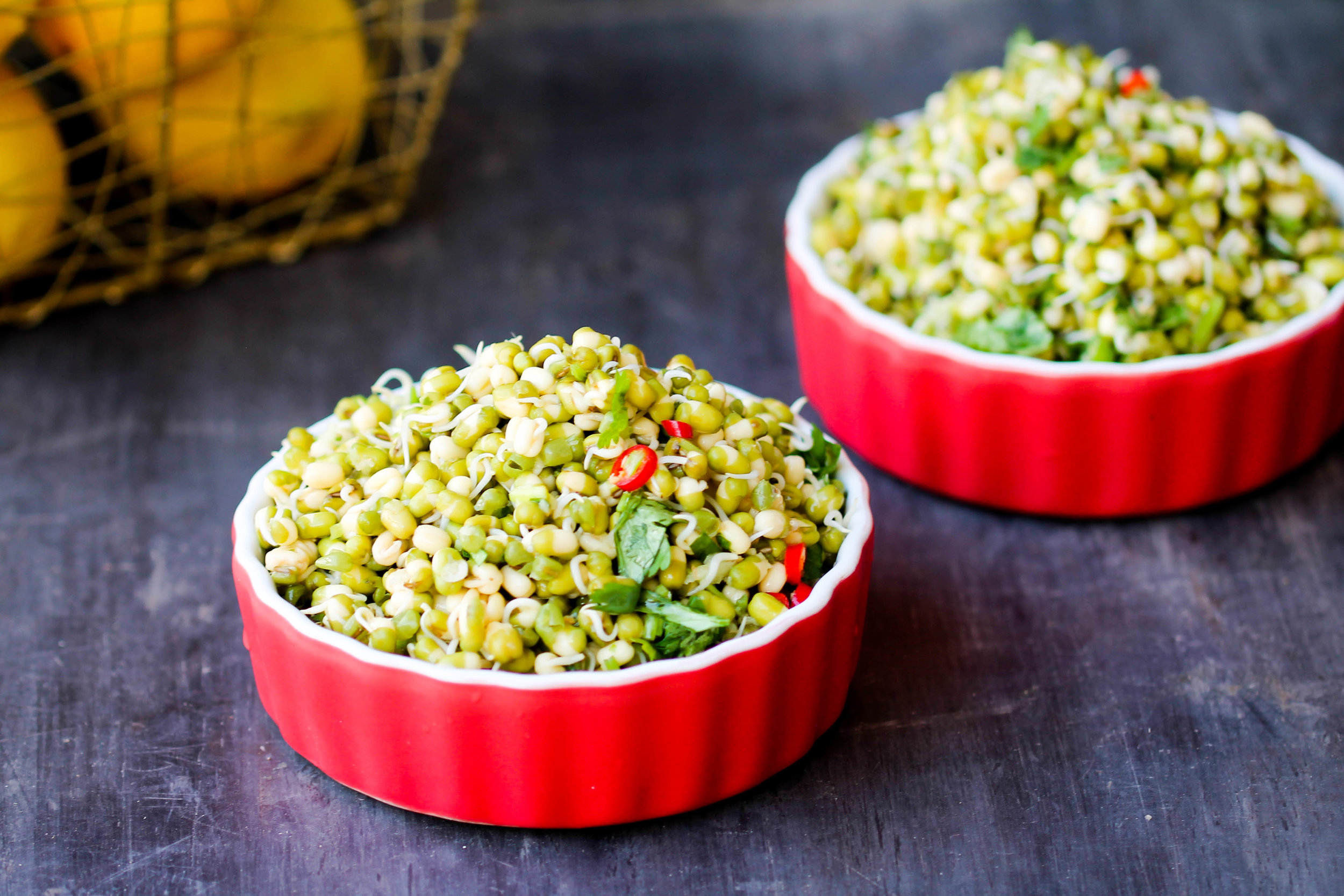 Sprouted Mung Bean Salad is easy, nutrient-dense, and great for a quick lunch! They are naturally vegan, gluten-free.