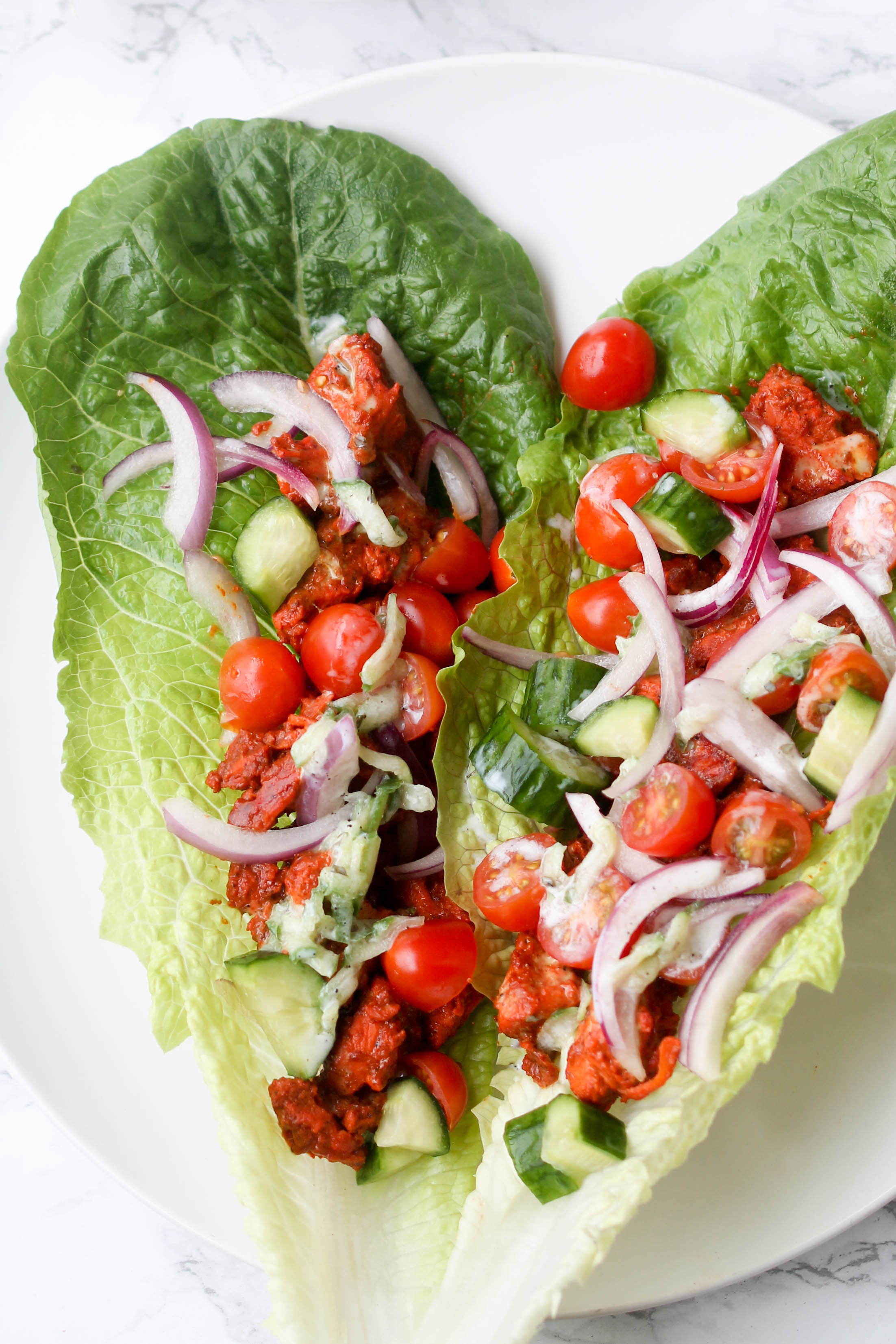 Chicken Tikka Lettuce Wrap is a family-friendly option for weeknight. It is super quick, delicious, and can be made ahead of time. Naturally gluten-free.