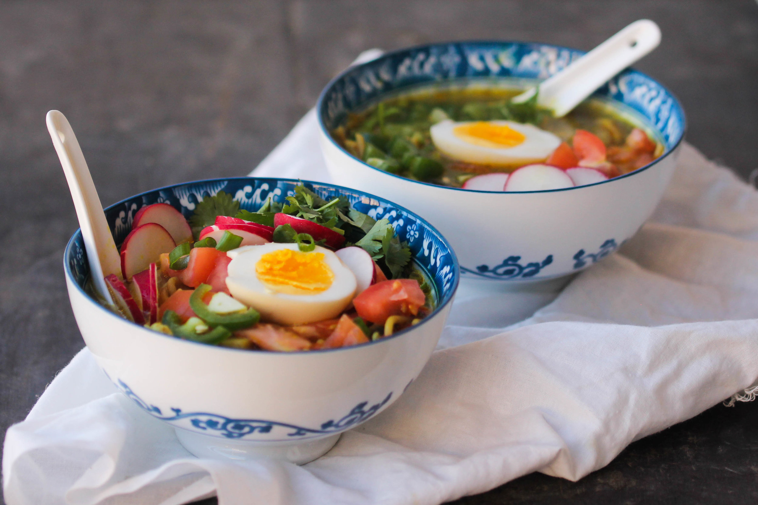 Nepali Style Thukpa is a cross between chicken noodle soup and ramen. It is a simple, wholesome, and comforting soup that is flexible to please every lifestyle.