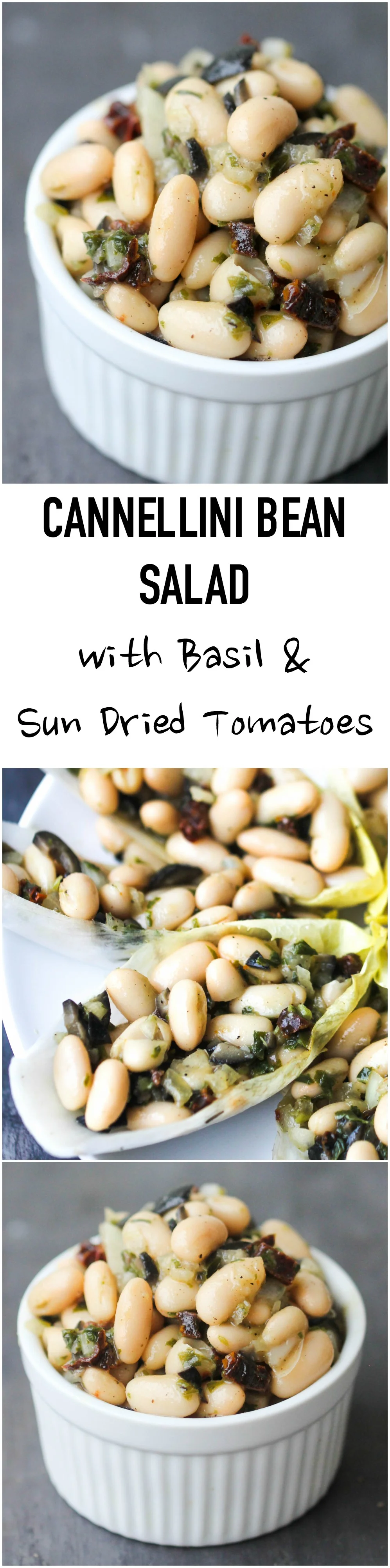 Cannellini Bean Salad Basil and Sun-Dried Tomatoes makes a lovely light lunch or can be enjoyed as a refreshing side, or take it to a picnic, potluck. It is naturally vegan & gluten-free.