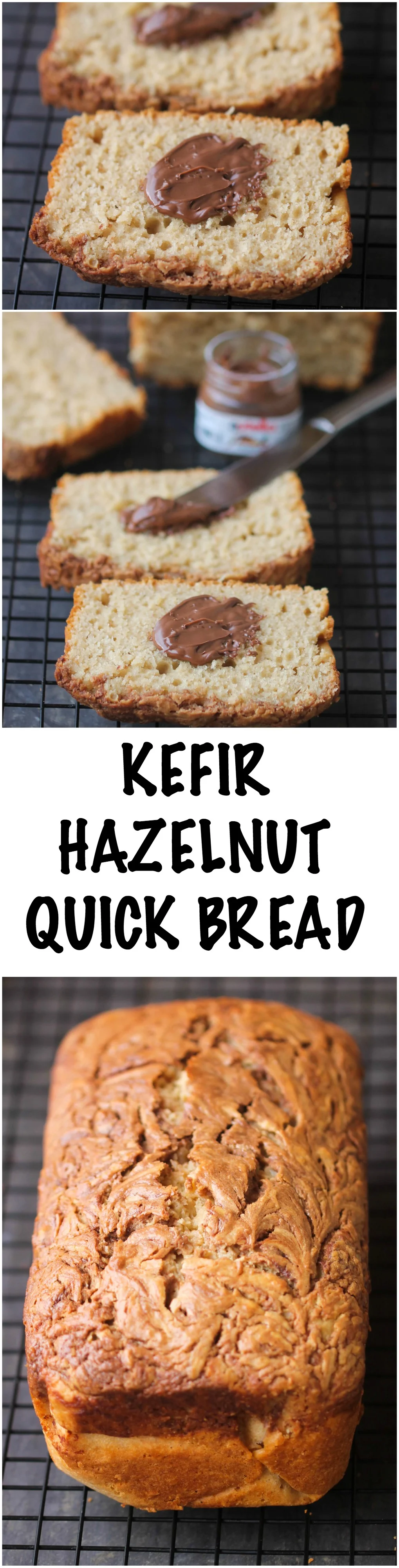 Kefir Hazelnut Bread is a delicious, super-moist & indulgent quick bread perfect for an afternoon tea or snacking.