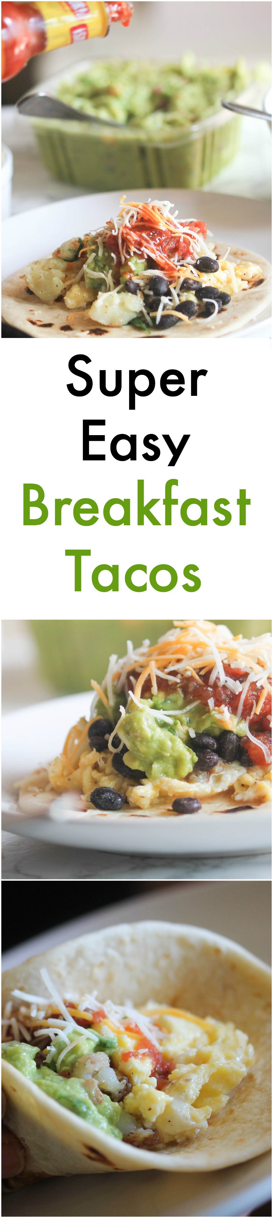 Super Easy Breakfast Taco combines all the basic breakfast taco essentials in 10 minutes or less. It is great for quick breakfast or for feeding a large crowd. Lots of options for vegetarians, vegans, and gluten-free lifestyle.