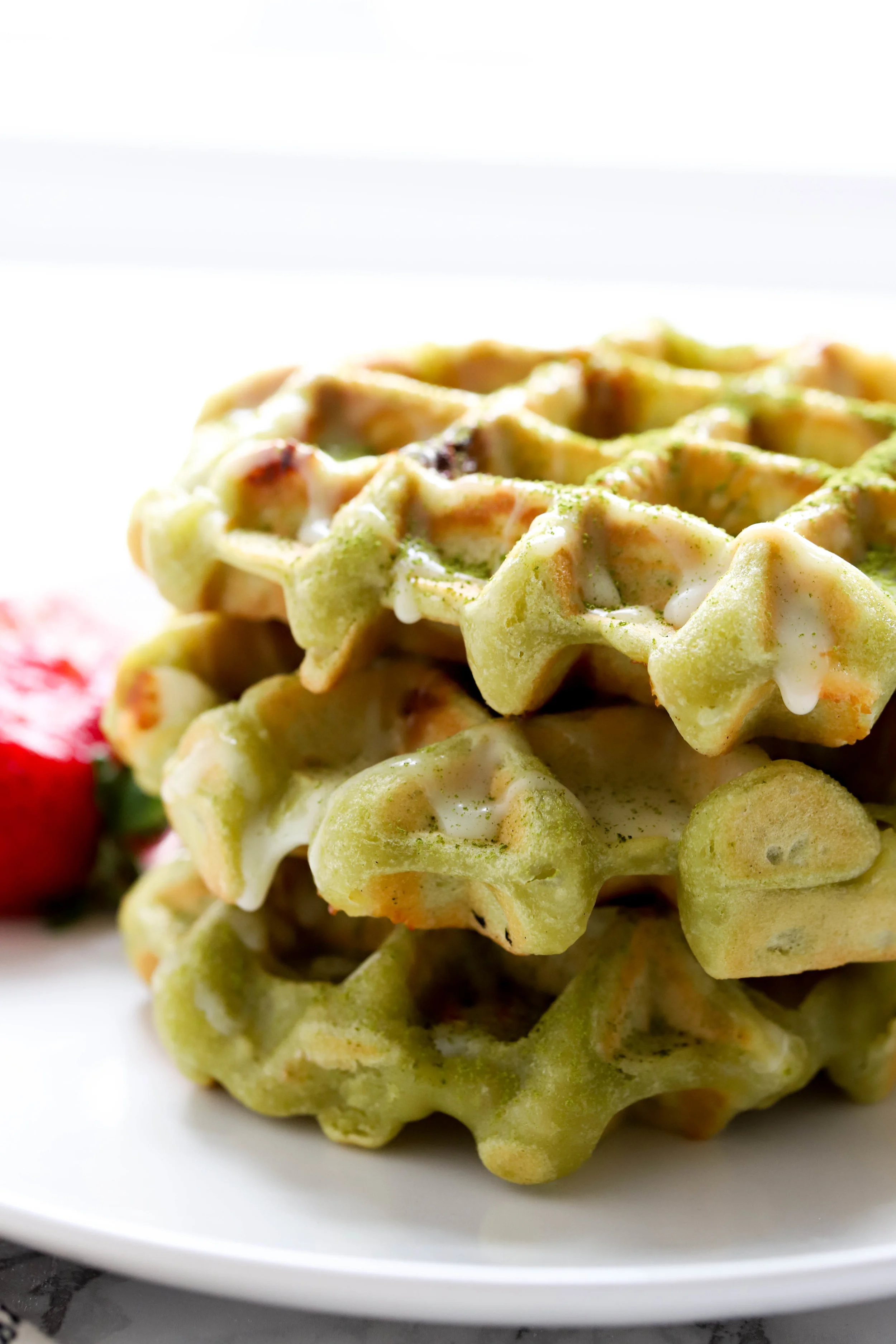 Matcha White Chocolate Waffles