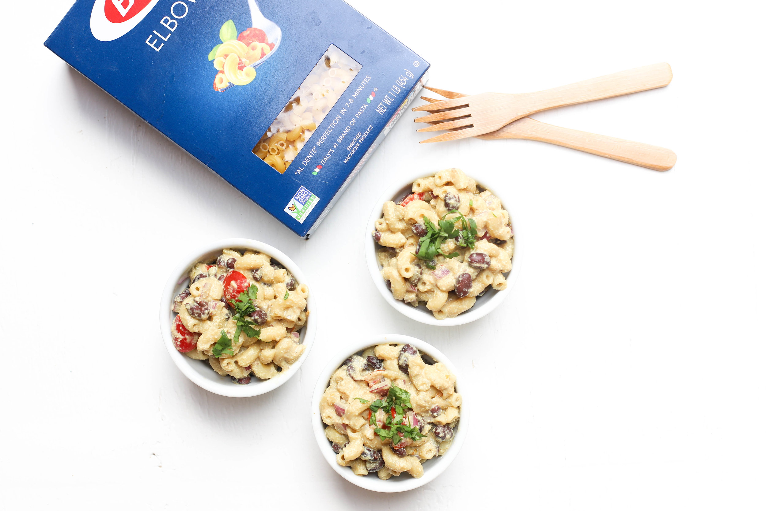 Vegan Queso Pasta Cups are made with plant-based ingredients, packed with protein, and can be enjoyed as a meal or a side.