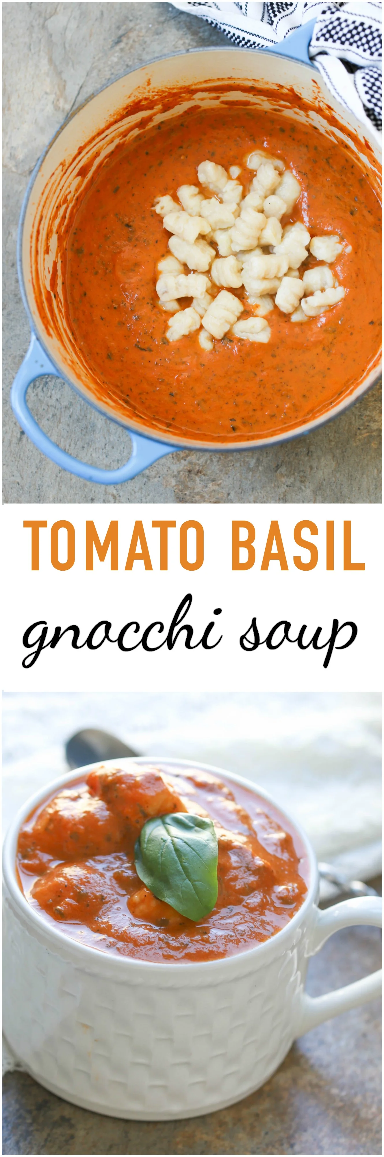 Tomato Basil Gnocchi Soup is an ultimate comfort food that combines creamy tomato soup with pillow-soft gnocchi. It is a vegetarian and vegan-friendly meal for both adults & kids.