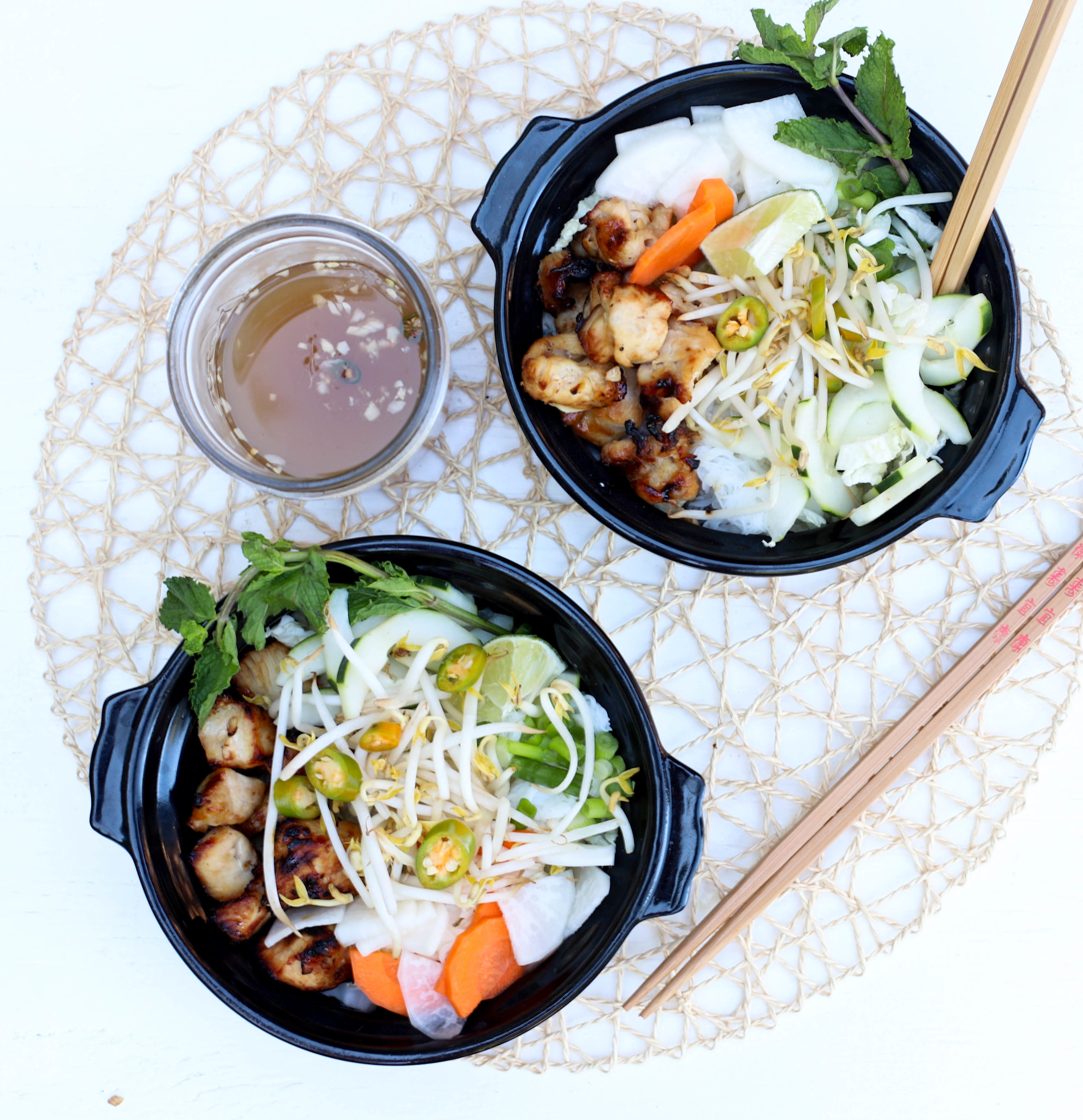 Vietnamese Caramelized Chicken Noodle Bowl