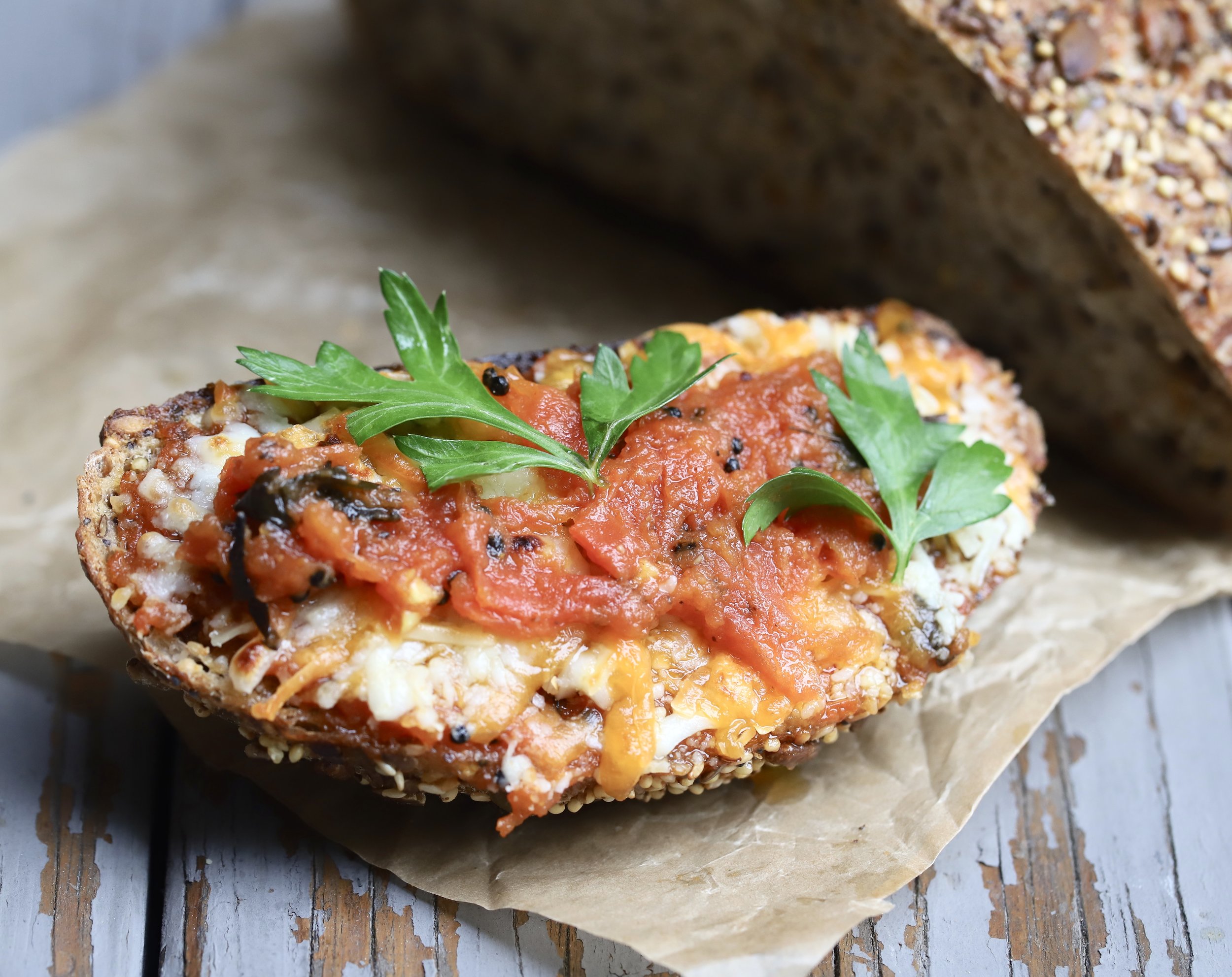 Seeded Sourdough with Shredded Cheese + Almost Perfect Tomato Achar!