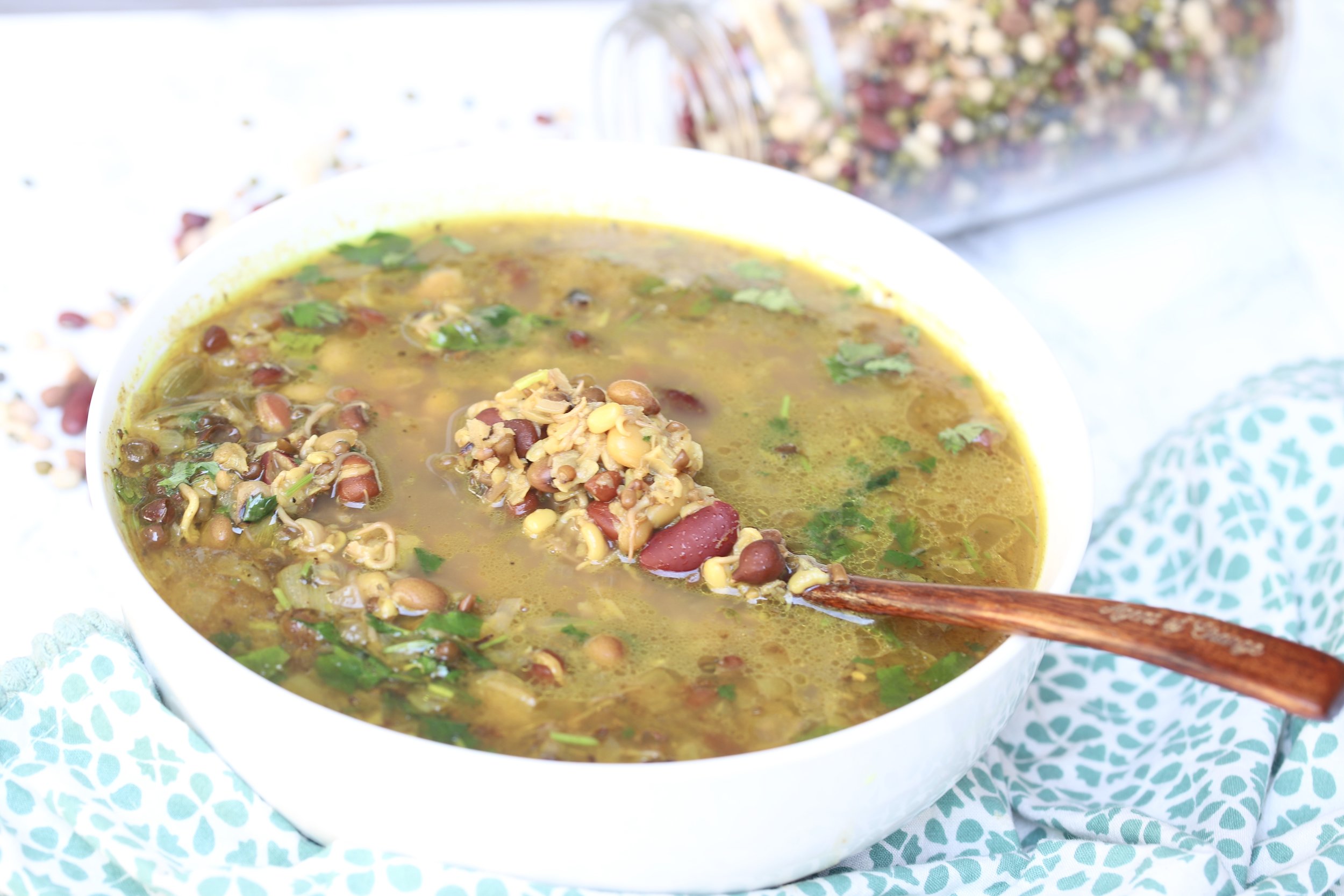 Nepali Kwati {Sprouted 9 Bean Soup}