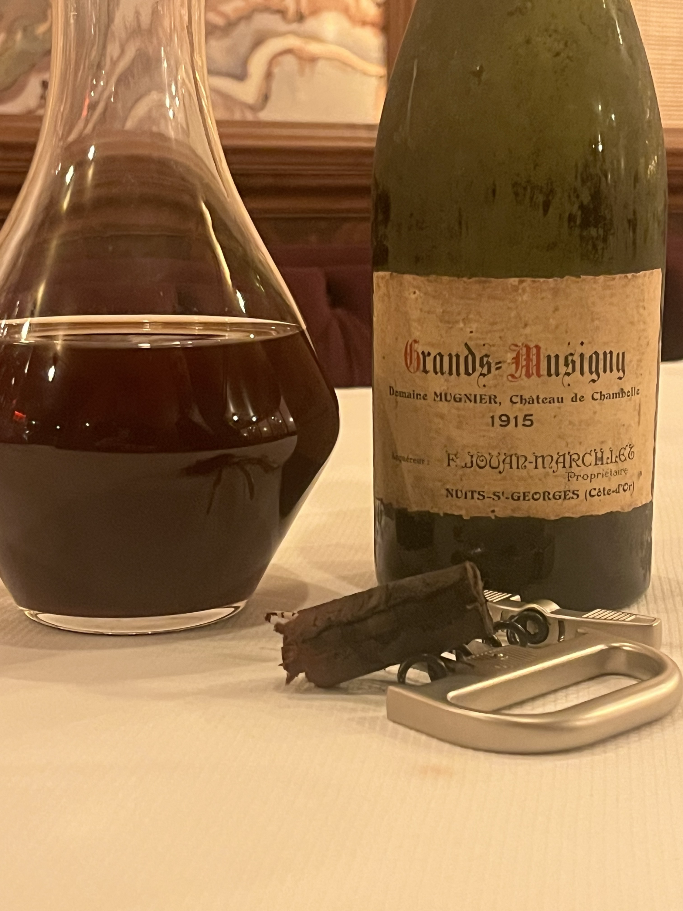 Pressoir Musigny mugnier dinner recap