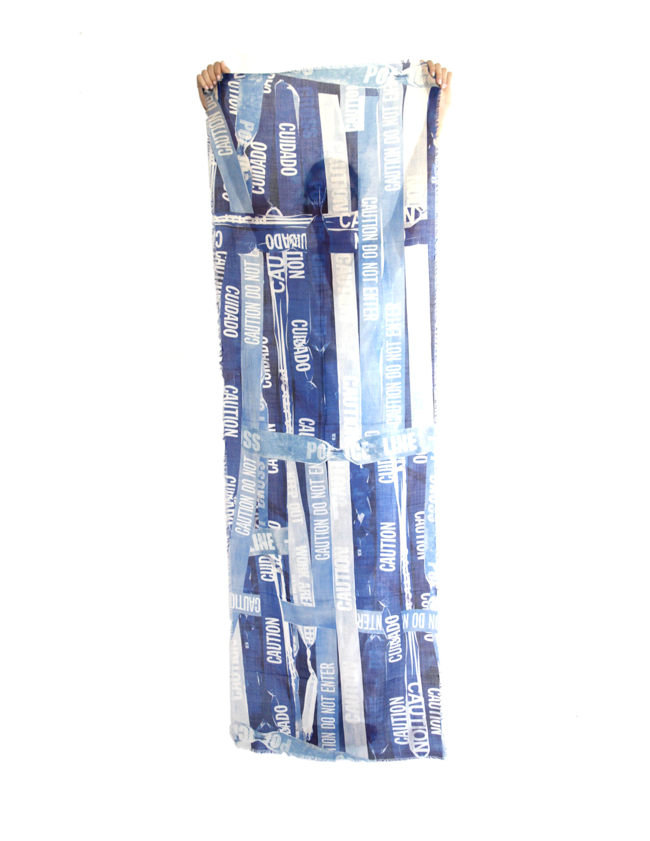 Police tape wool scarf