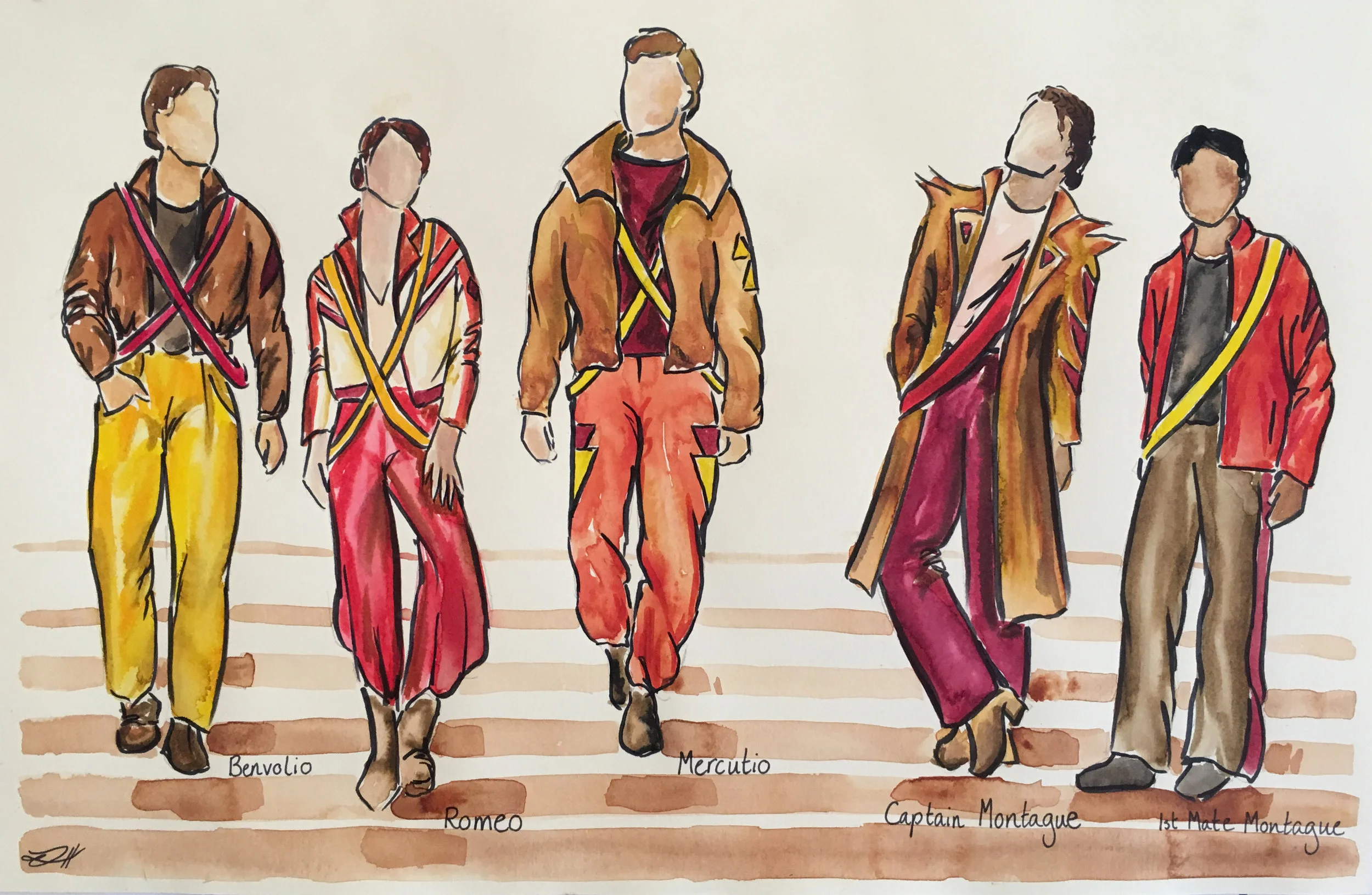 Final sketches for Romeo and his crew.