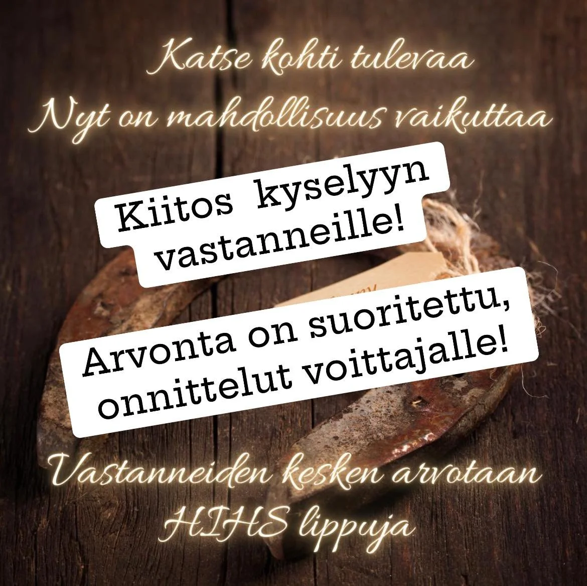 Iso kiitos kaikille kyselyymme vastanneille! Arvonta on suoritettu ja voittaja tavoitettu. Onnittelut!
