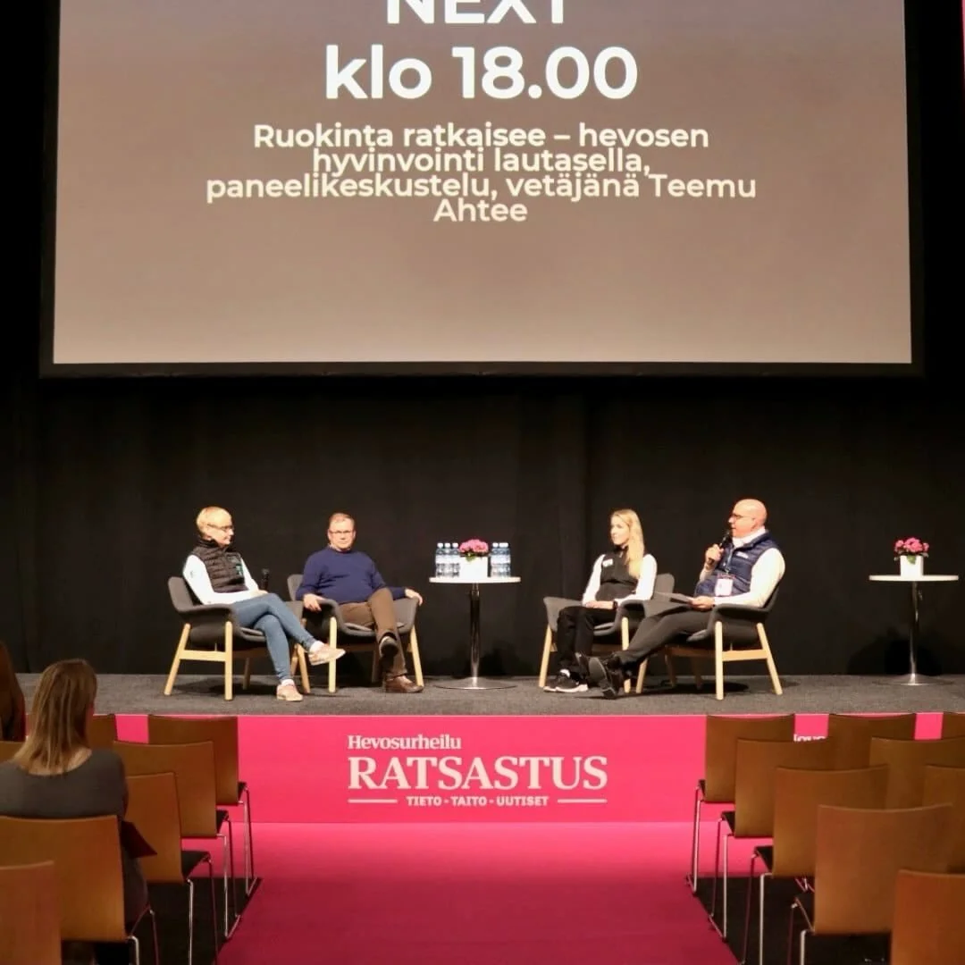 Viel&auml; HIHS-tunnelmiin! Jonna osallistui lauantai-iltana &rdquo;Ruokinta ratkaisee - hevosen hyvinvointi lautasella&rdquo; paneelikeskusteluun.