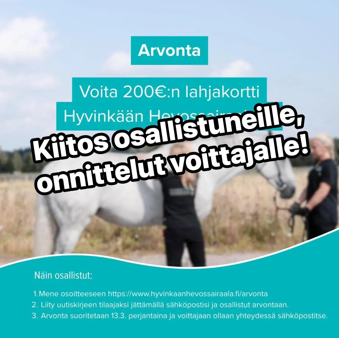 Kiitos kaikille osallistuneille! Arvonta on suoritettu ja voittaja tavoitettu. Onnea @essiponini !