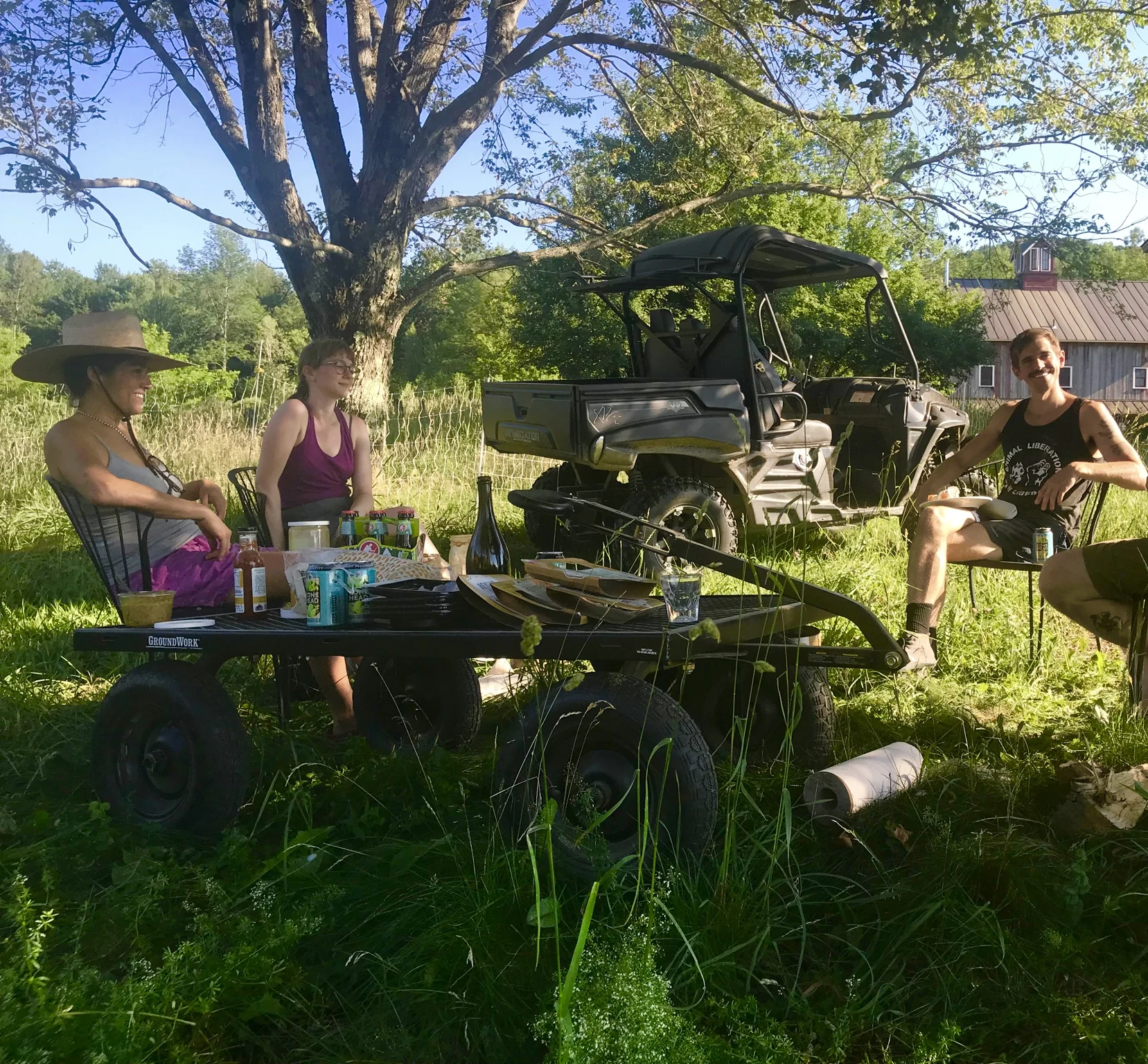 Cooking-out after hosting two stellar volunteers over 4th of July, 2018. Thank you, Matt and Ella!