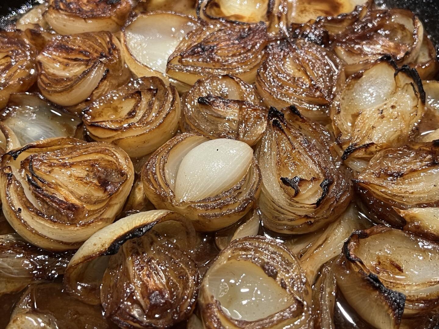 Miso-butter onions. Our own Siberian peashrub miso and our own cultured nut butter. Delicious. Thanks to whom ever posted the recipe here on Instagram!