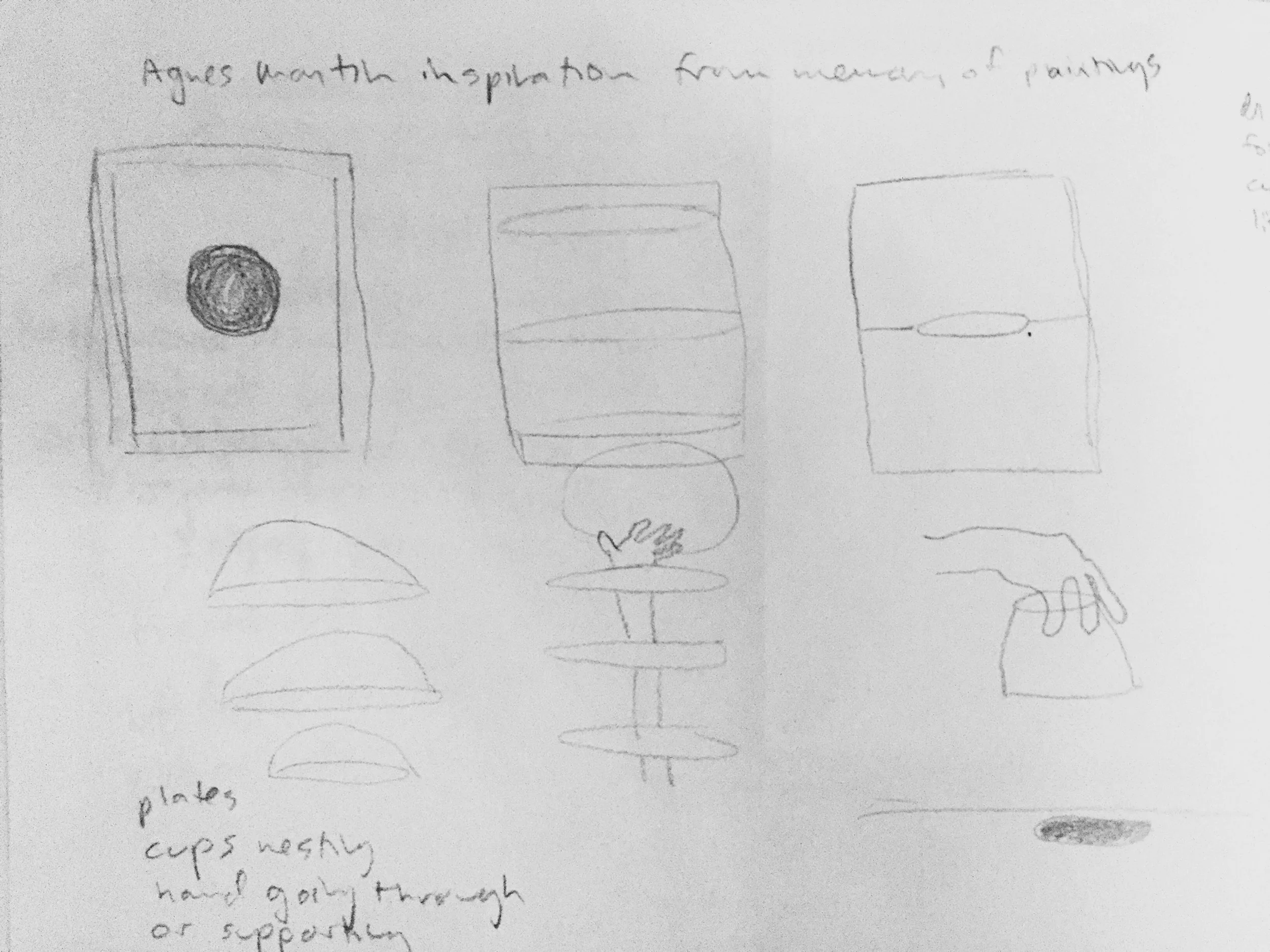 Example my sketch book drawings after seeing the Agnes Martin retrospective.