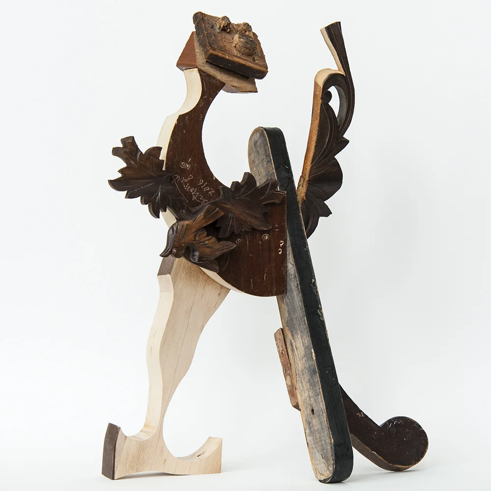 Cuckoo Bird , 2016. Wood, 17" X 12" X 8"