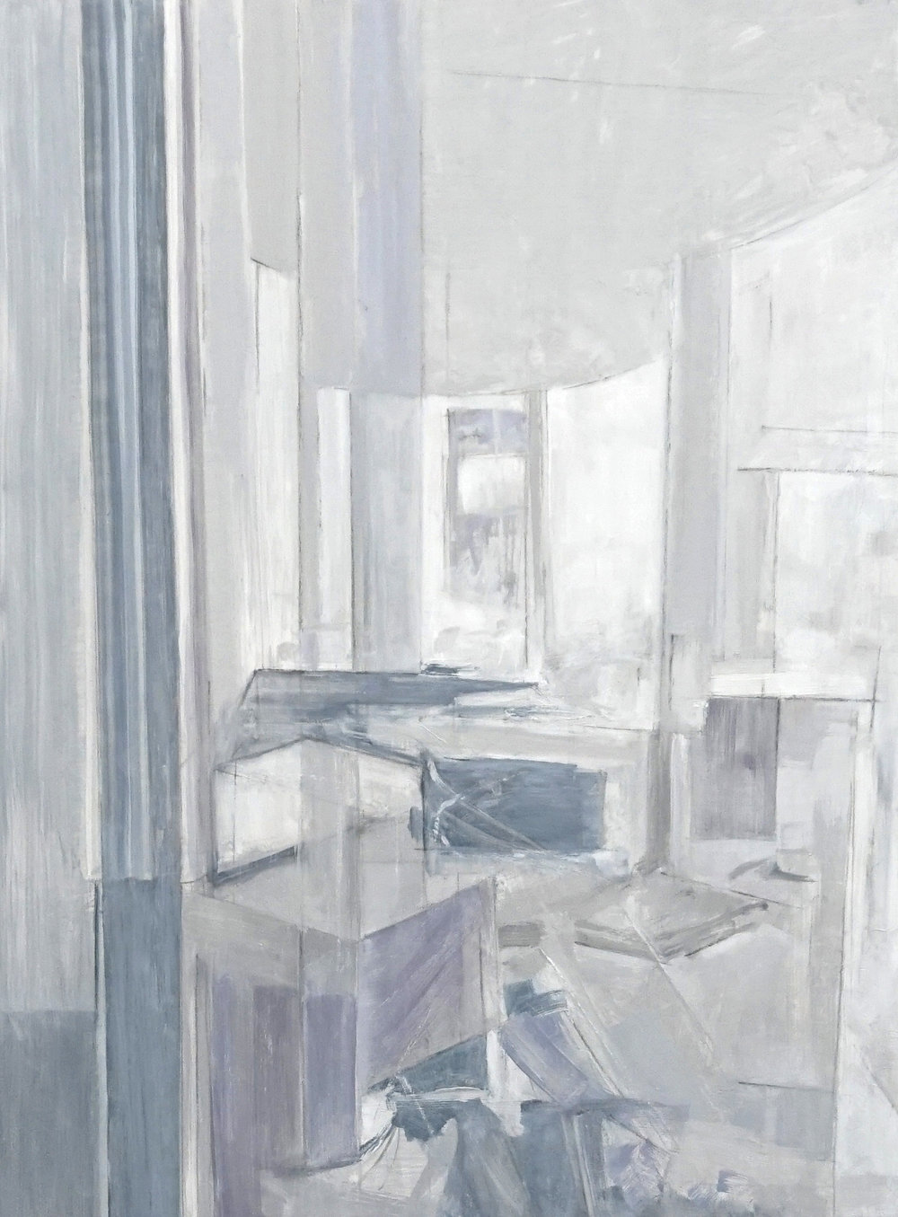Untitled , 2017, Oil and charcoal on panel, 24” x 18”