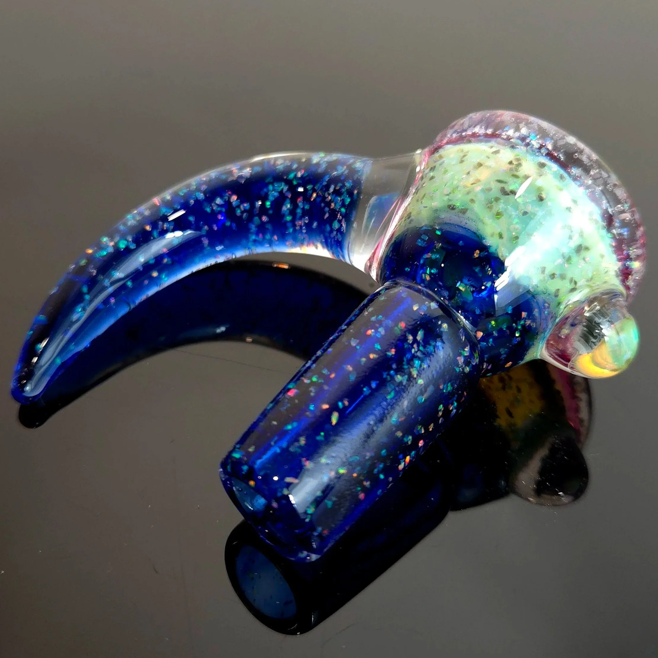 18mm 5hole Crushed Opal Cobalt and Slyme