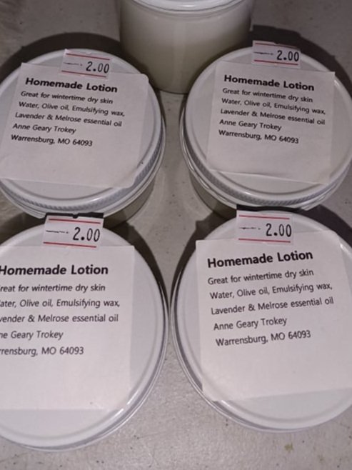 Homemade lotion — Burr Oak Farm