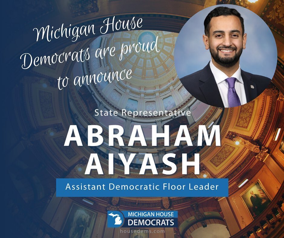 I&rsquo;m proud to announce that I have been appointed to the Michigan House Democrats leadership team as Assistant Floor Leader.

I&rsquo;m humbled to have the trust and respect of my colleagues and honored to represent the Hamtramck and Detroit com