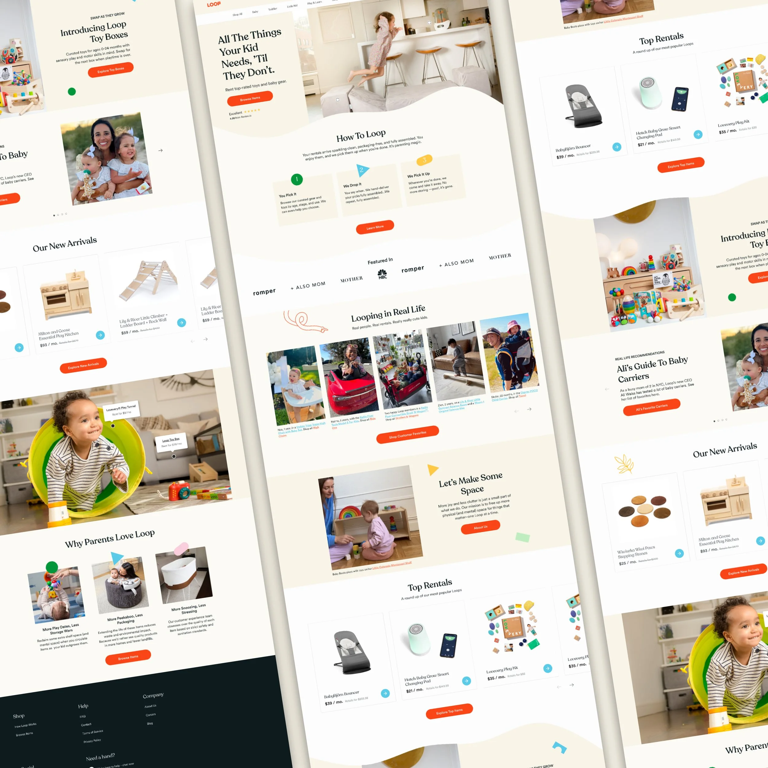 Redesigned Loop homepage