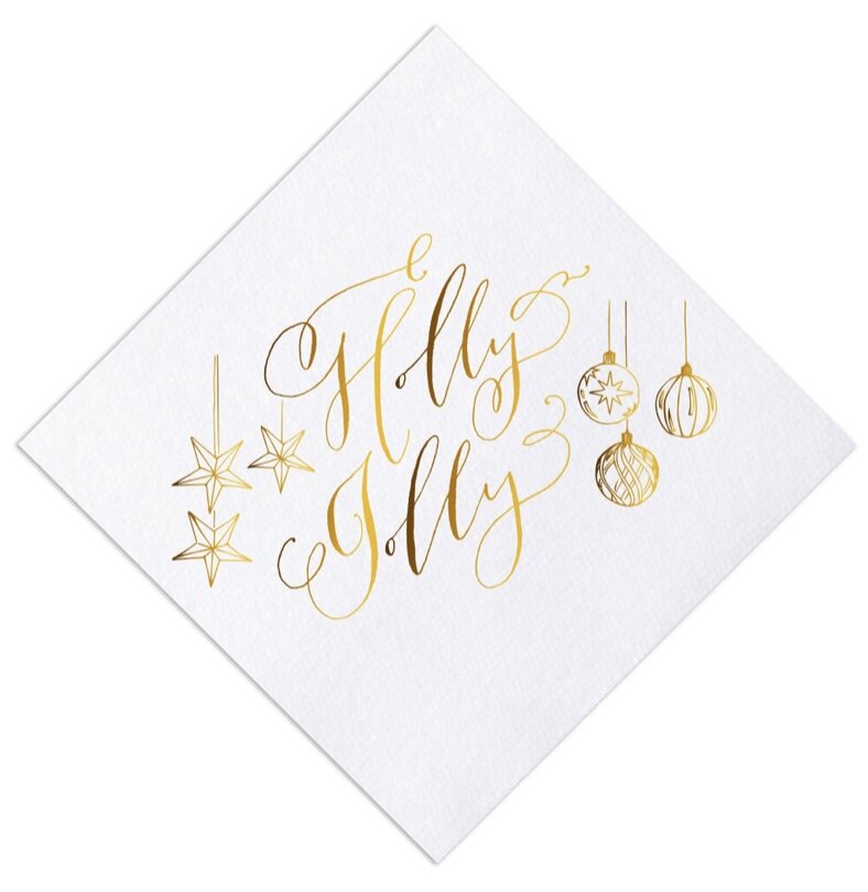 Luxe Holly Jolly Cocktail Napkins