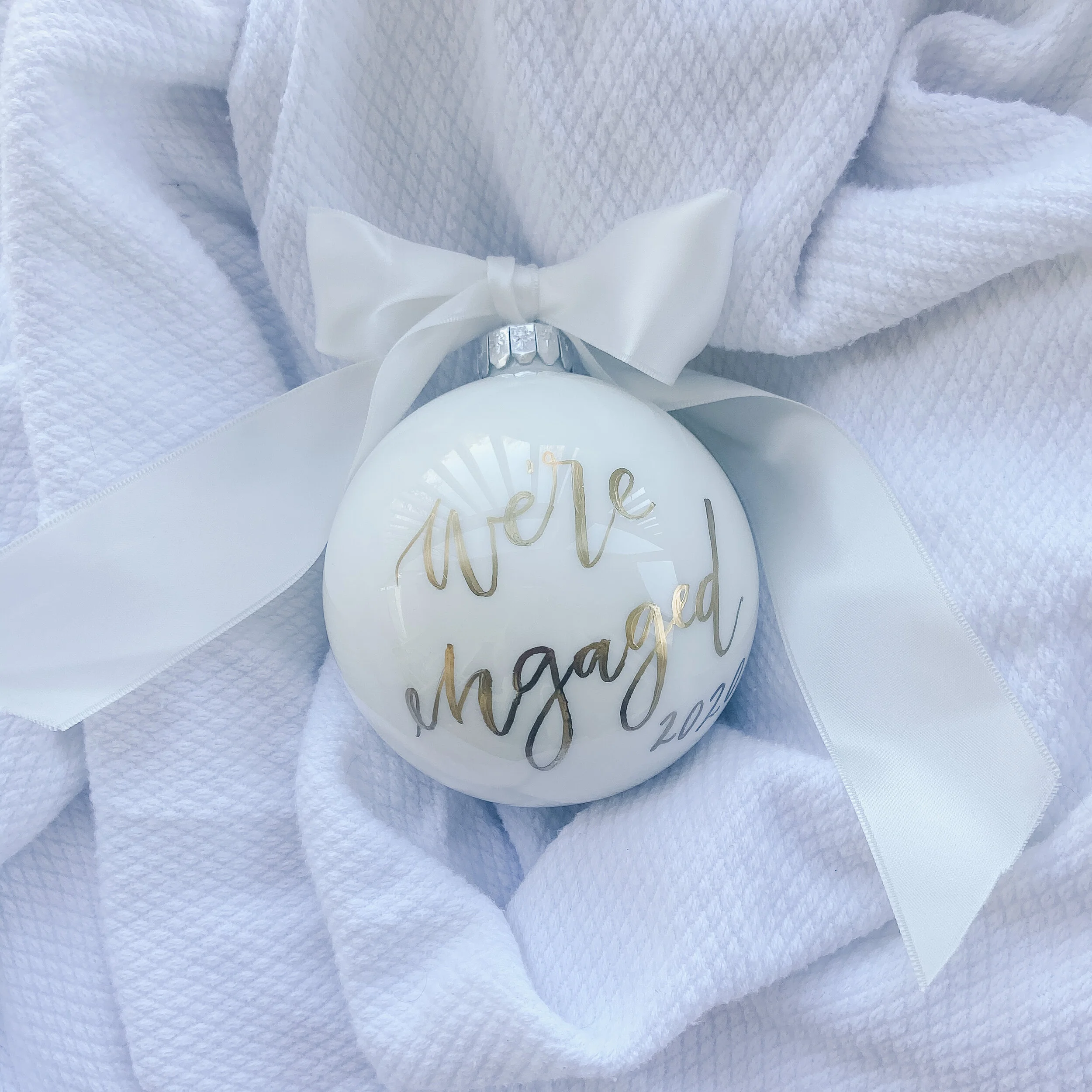 Personalized Large White Ornament