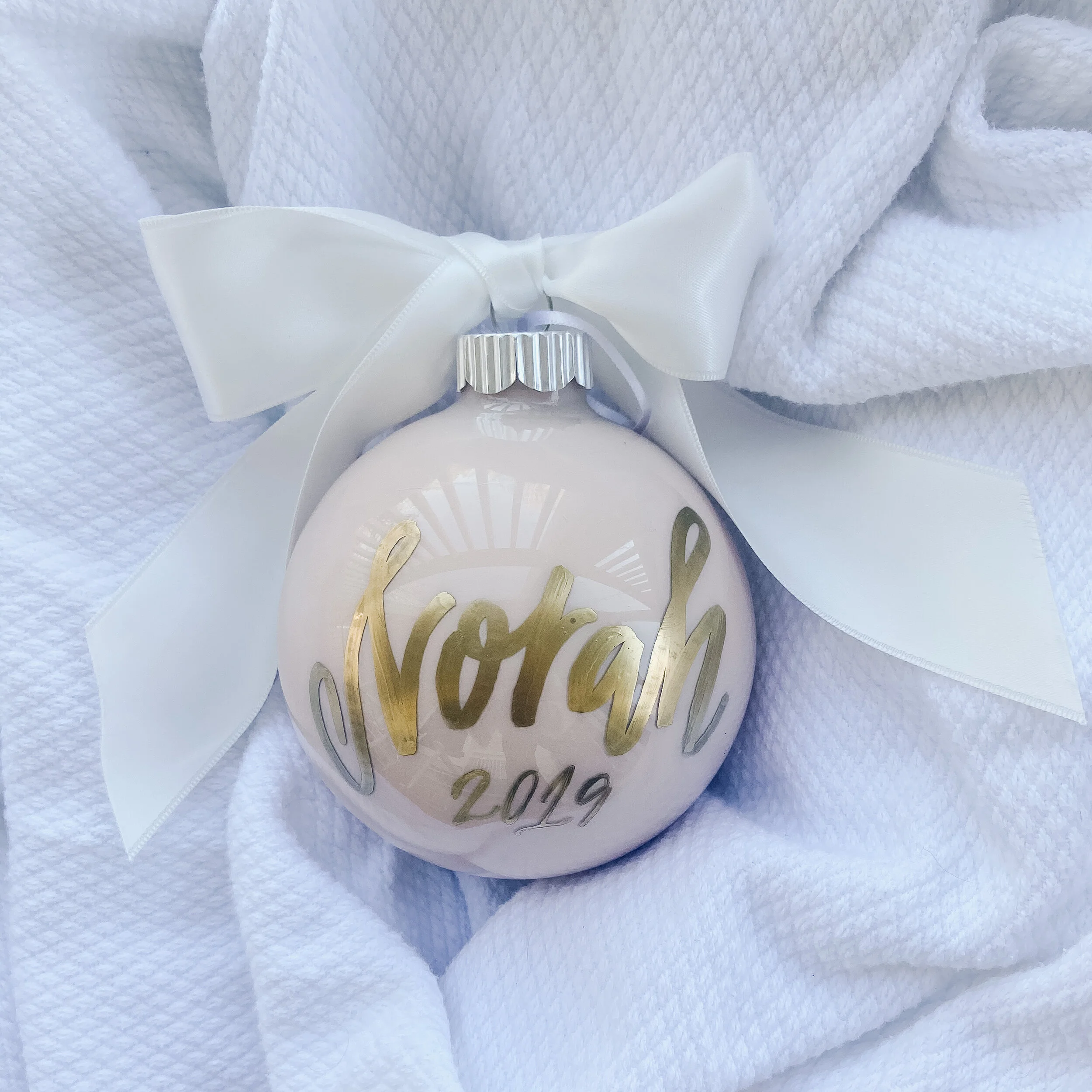 Personalized Large Dusty Pink Ornament