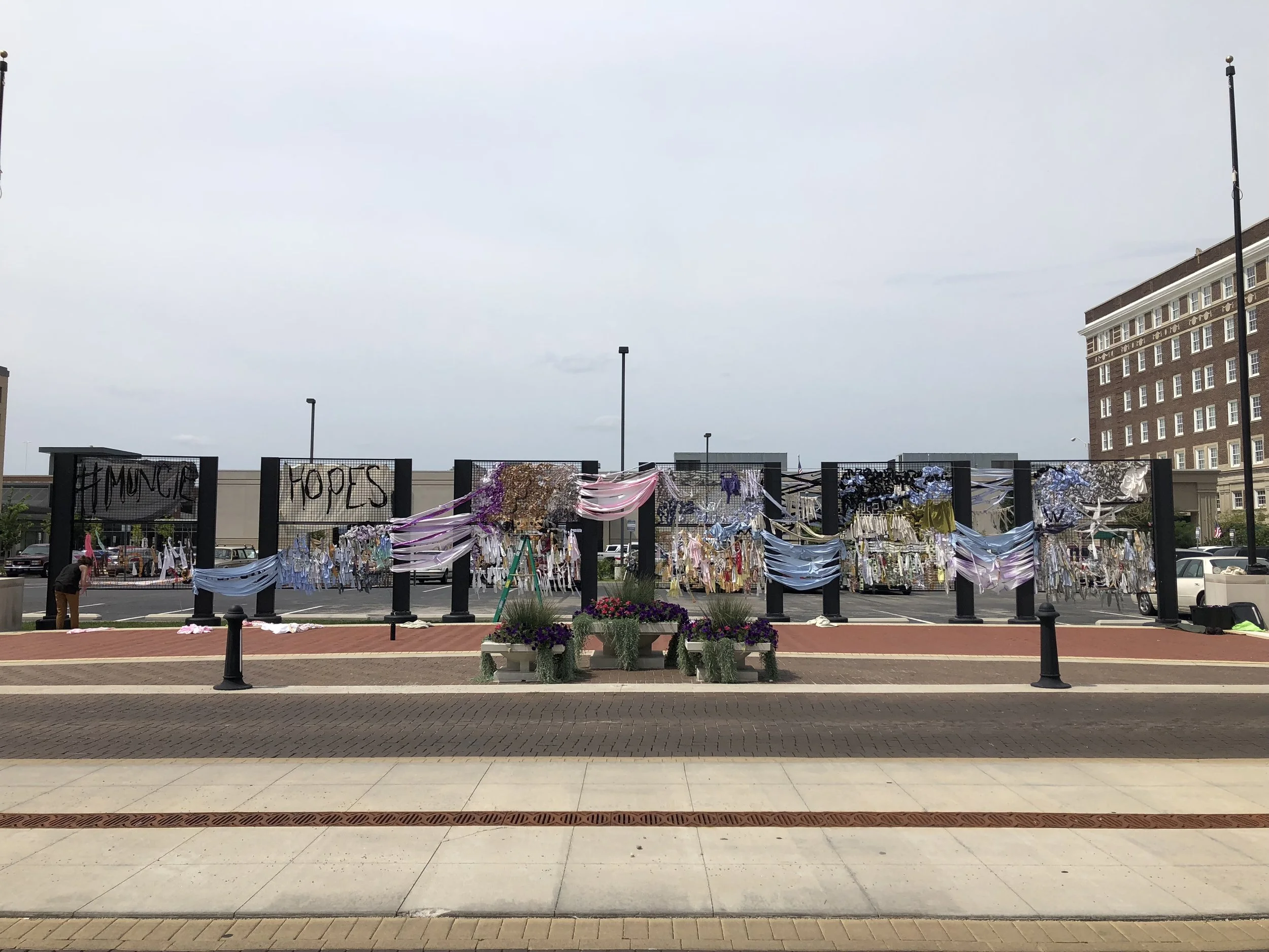 the hopes we wear on our backs , collaborative weaving project with Kacie Lyn Martinez, Summer 2018, Muncie, Indiana.