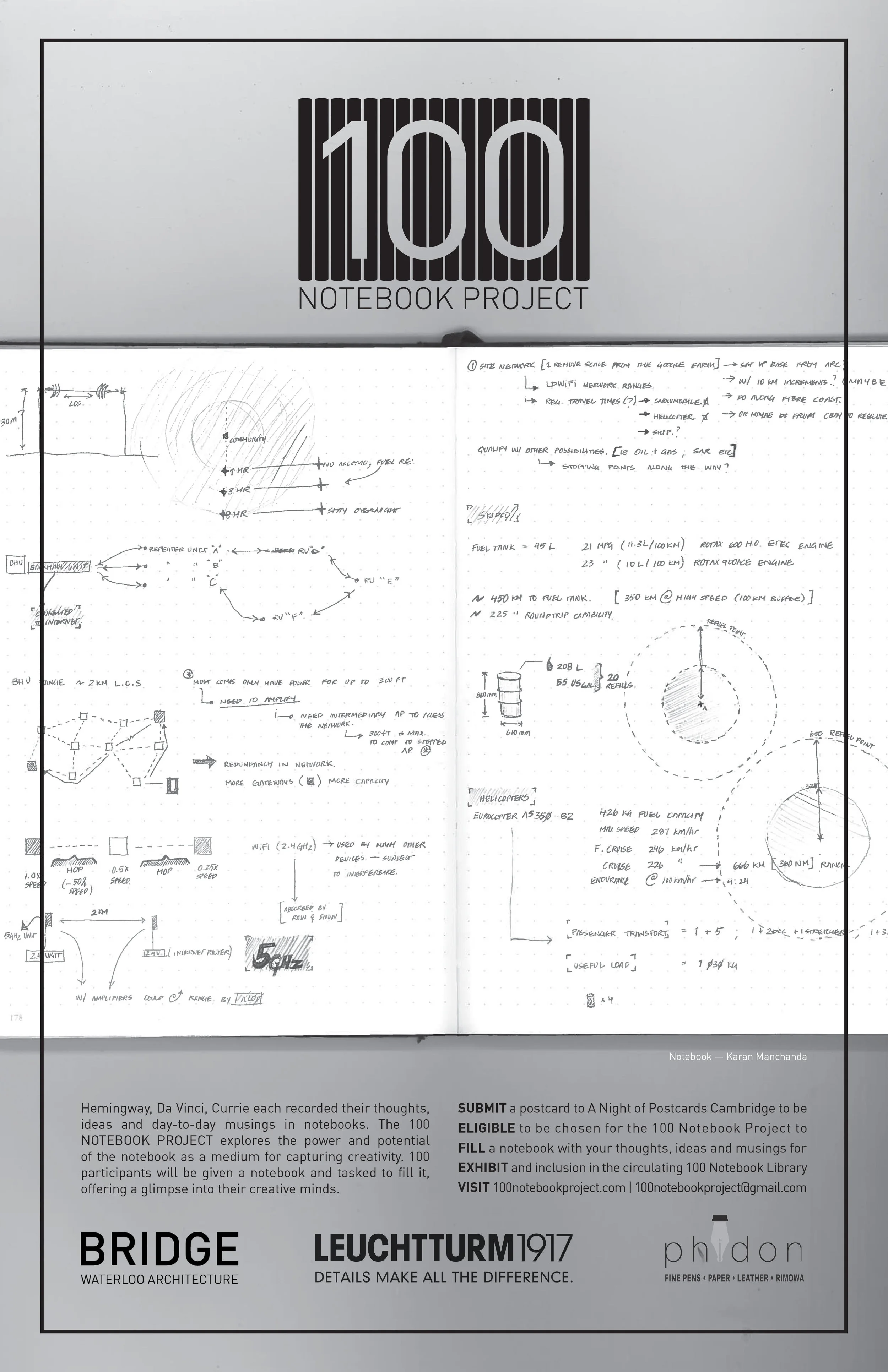 A poster from the first run of the 100 Notebook Project.